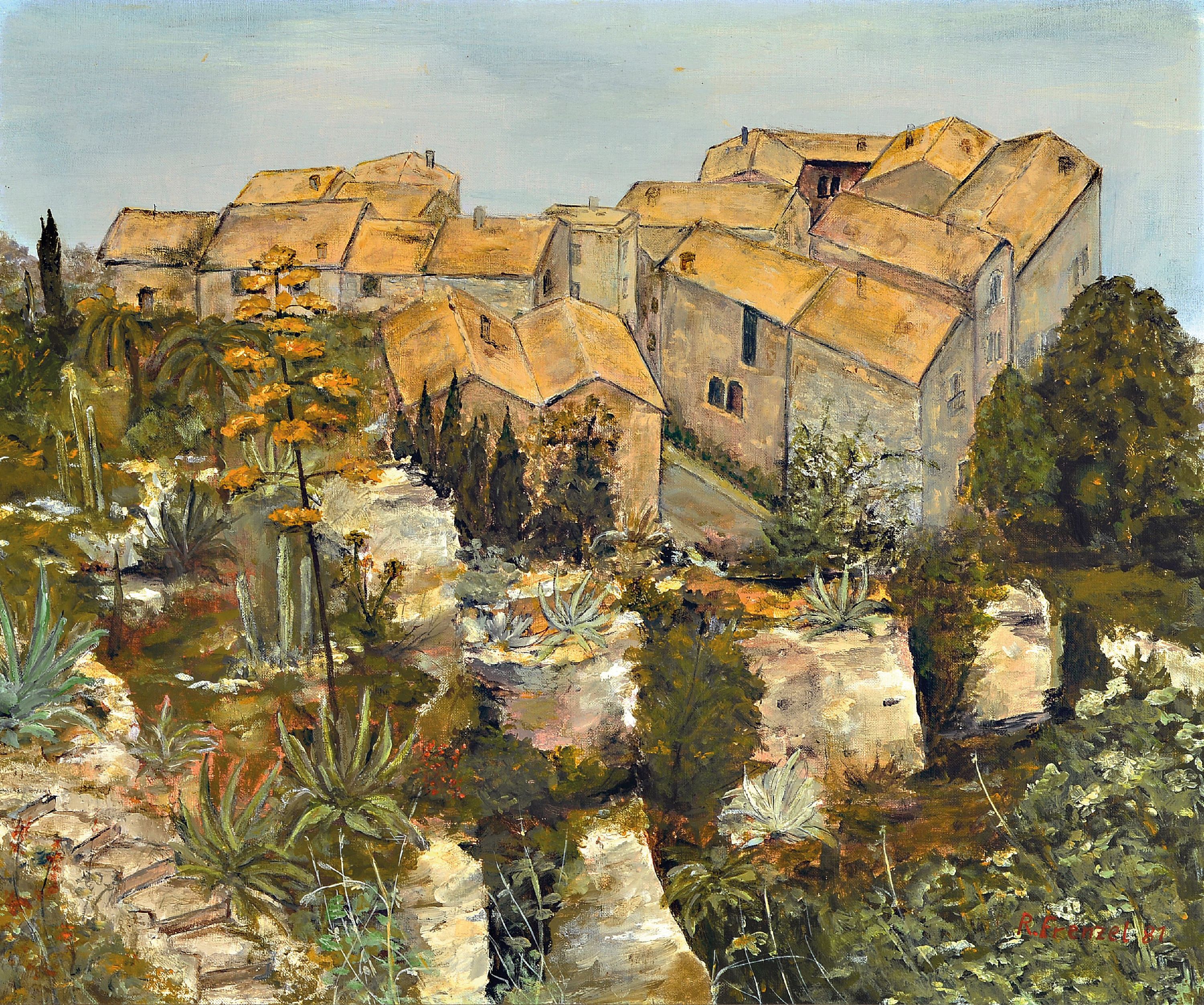 Image 27091445 - Roland Frenzel, 1938-2004, Südliche Stadtansicht, Öl/Lwd, rechts unten sign. und dat. ...