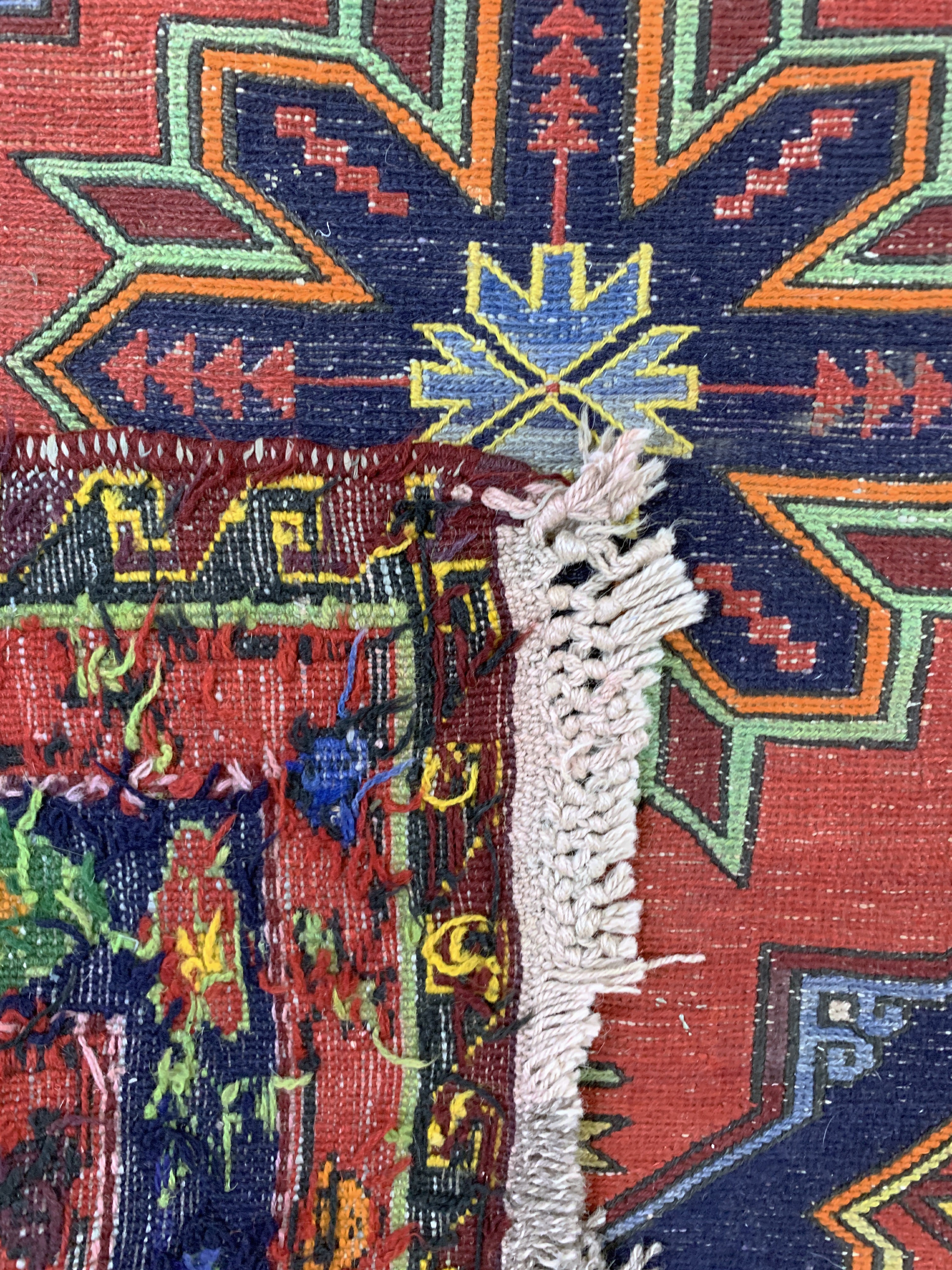 Detail h: Sumakh alt, Kaukasus, Mitte 20.Jhd, Wolle auf Wolle, ca. 310 x 165 cm, EHZ: 2