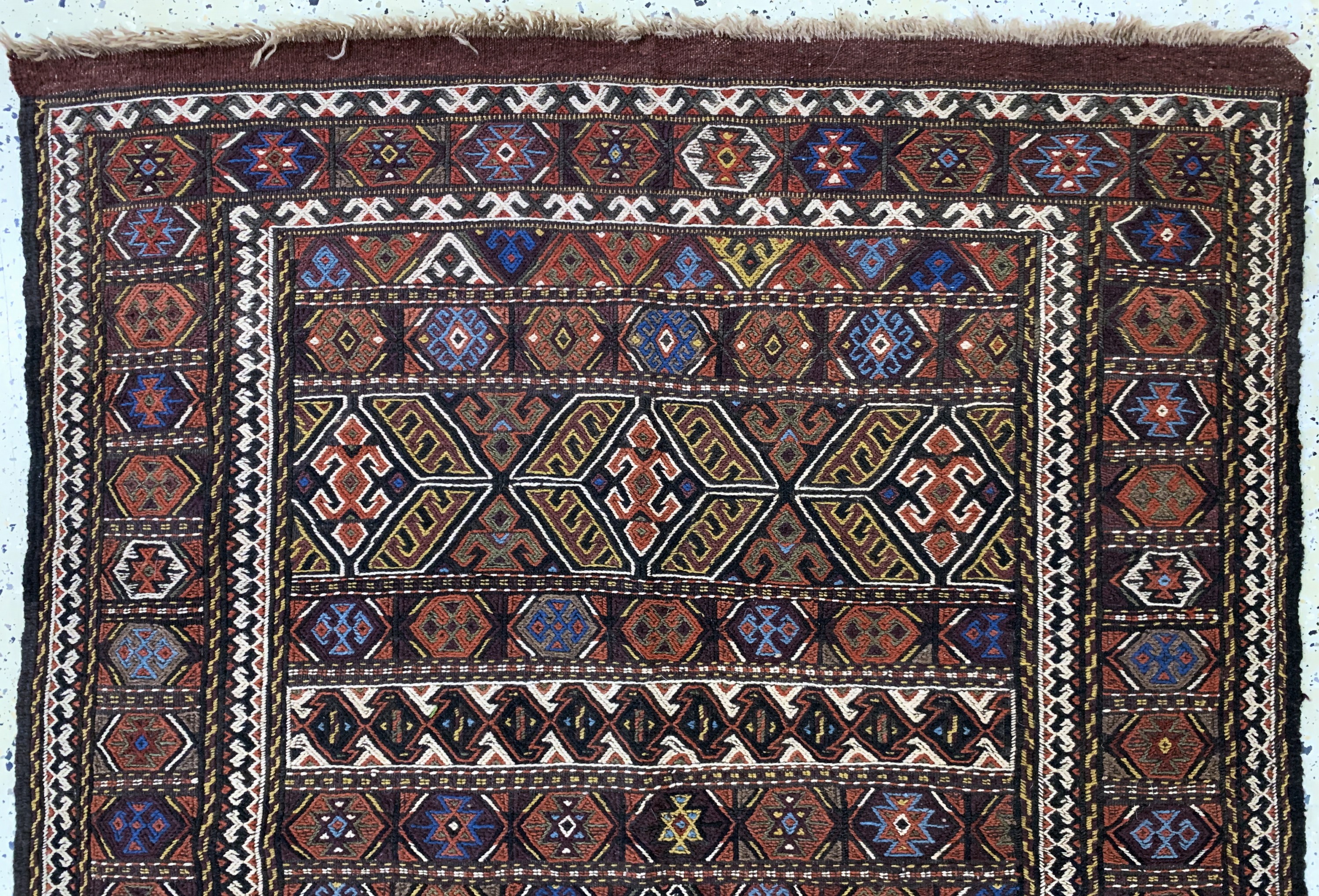 Detail a: Sumakh alt, Türkei, Mitte 20.Jhd, Wolle aufWolle, ca. 205 x 116 cm, EHZ: 2