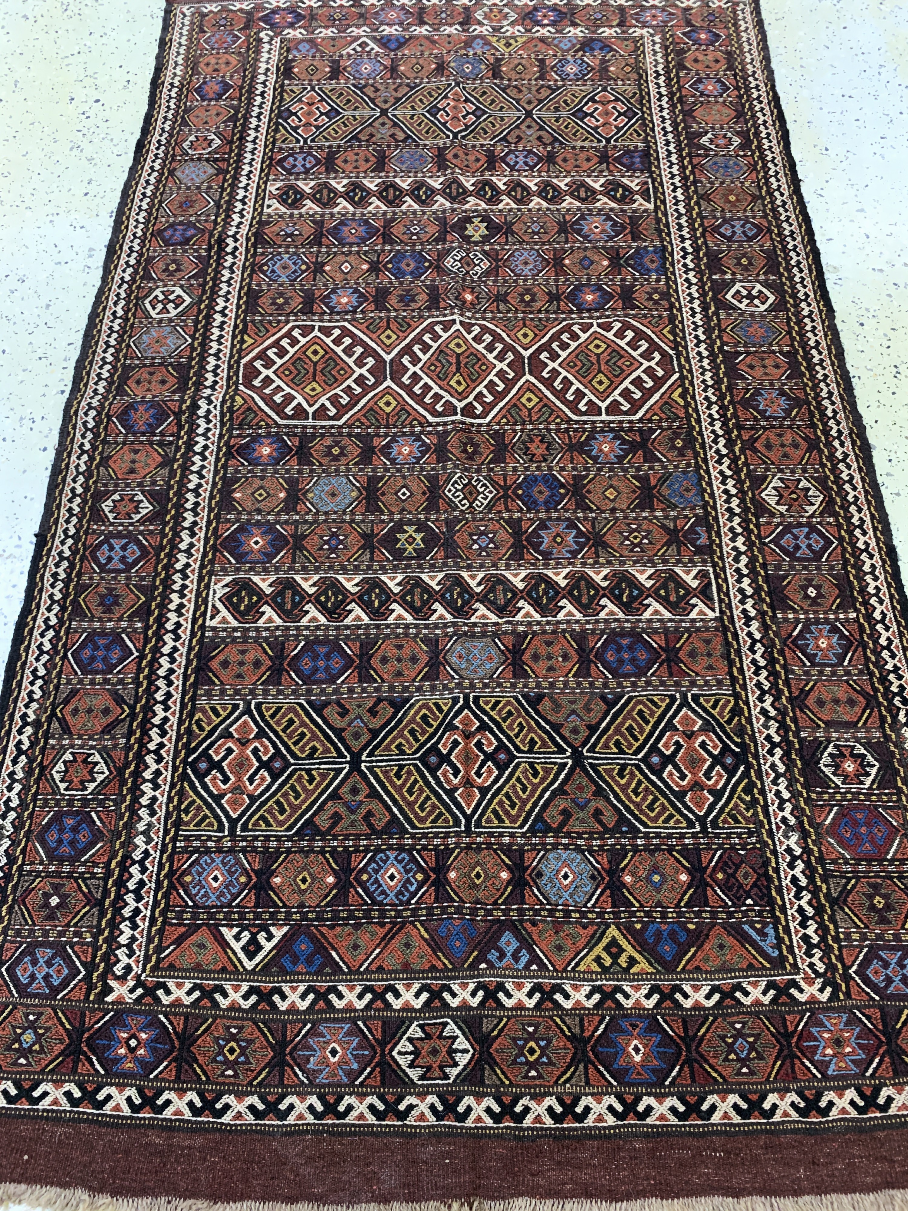 Detail d: Sumakh alt, Türkei, Mitte 20.Jhd, Wolle aufWolle, ca. 205 x 116 cm, EHZ: 2