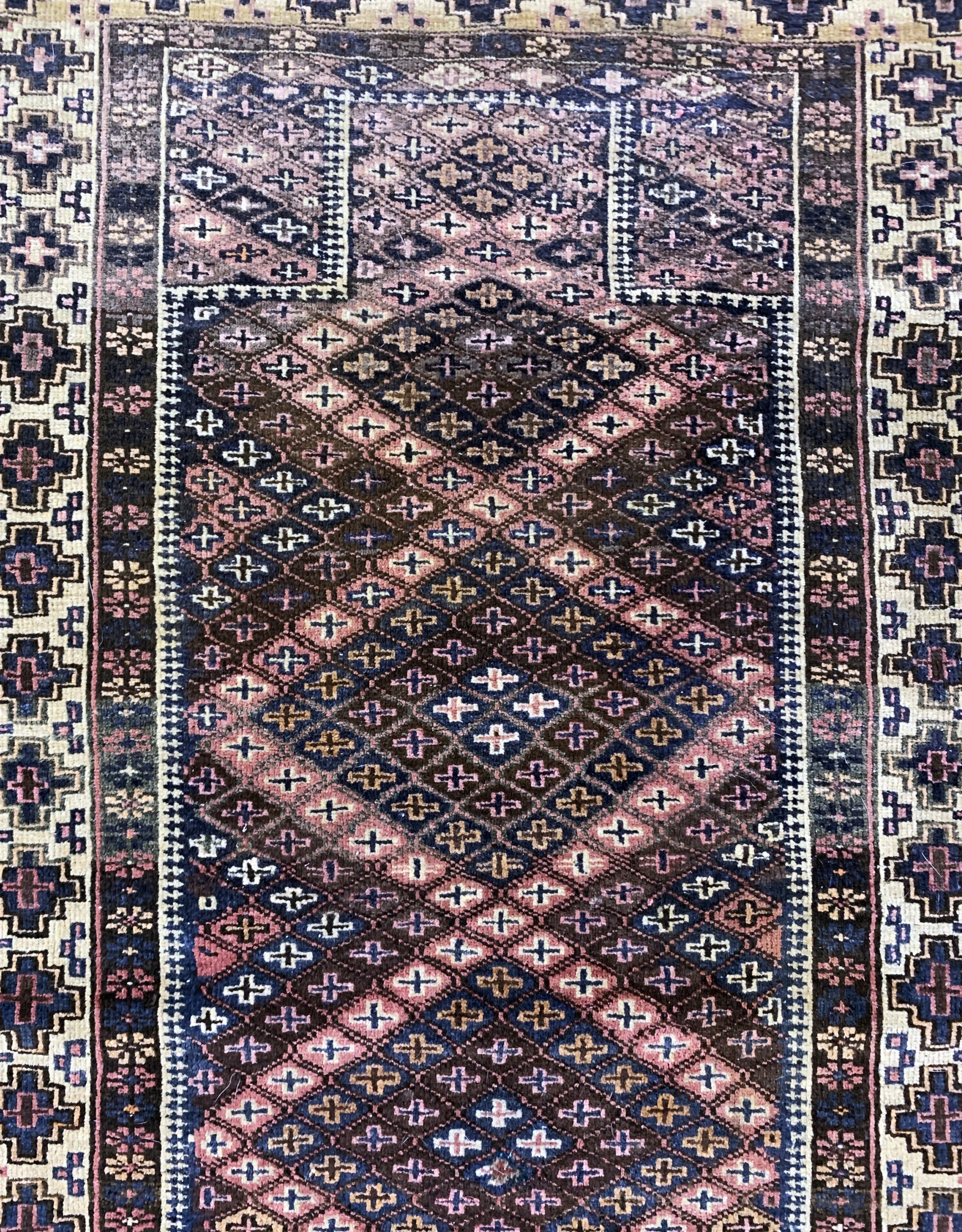 Detail c: Zakini"Gebetsteppich", Afghanistan, Anfang 20.Jhd, Wolle auf Wolle, ca. 127 x 83 cm, EHZ:2
