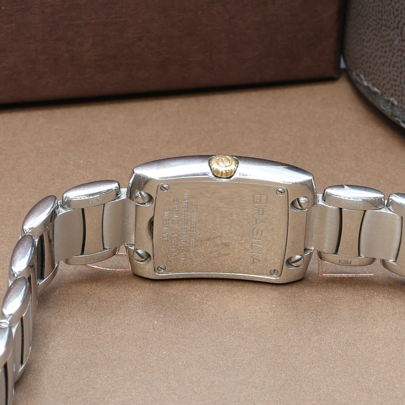 Detail d: EBEL Brasilia Damenarmbanduhr Referenz 1976M22, Schweiz um 2005, quarz, Edelstahlgeh. inkl. orig. Gliederband m. dopp. Faltschl., Boden 4-fach ...