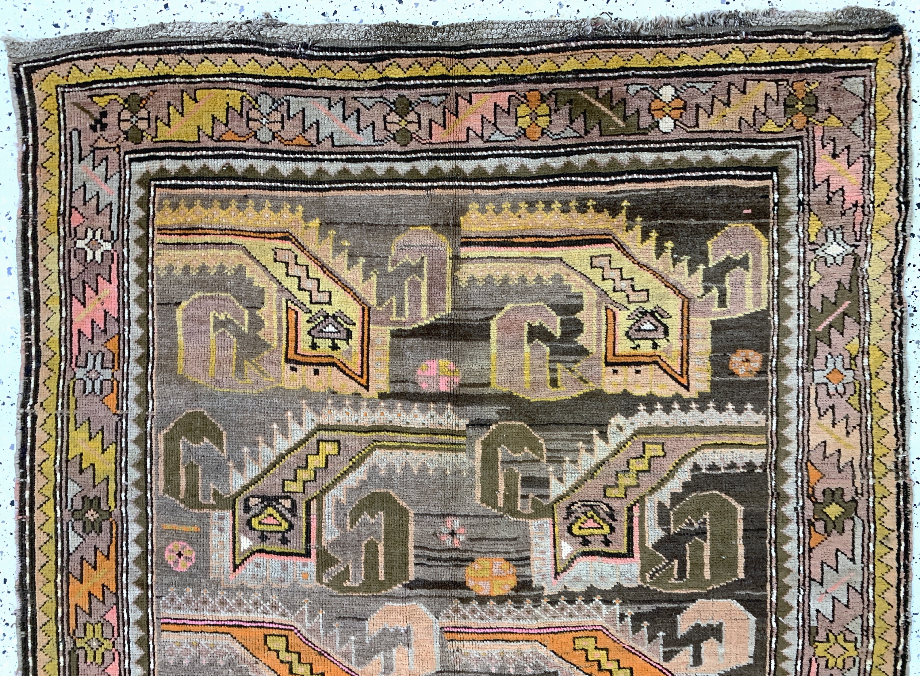 Detail a: Karabagh antik, Kaukasus, um 1900, Wolle auf Wolle, ca. 280 x 132 cm, EHZ: 3