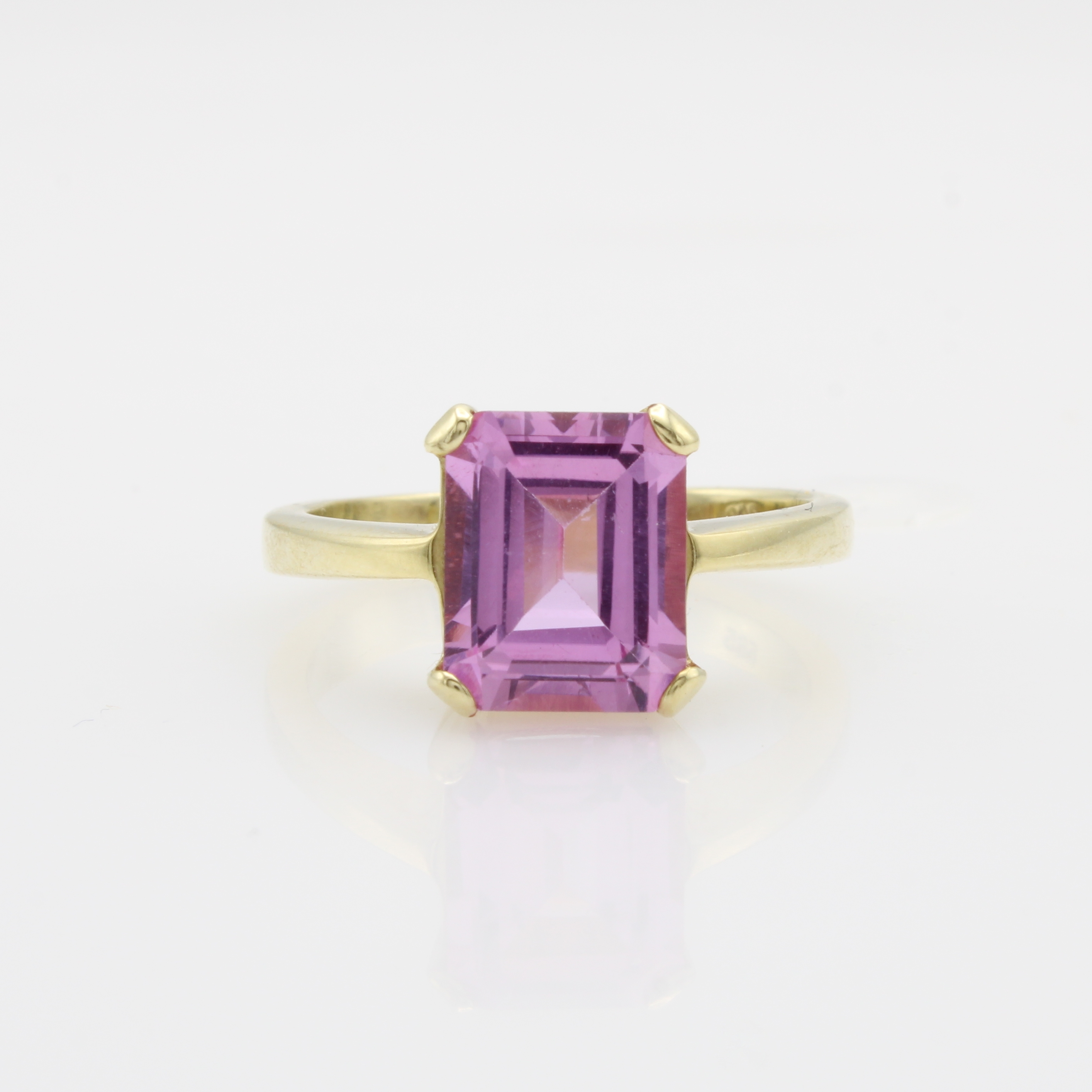 Image 27091465 - Ring mit Topas, GG 585/000, achteckiger, rosa Topas (beh.), RW ca. 58 Schätzpreis: ...