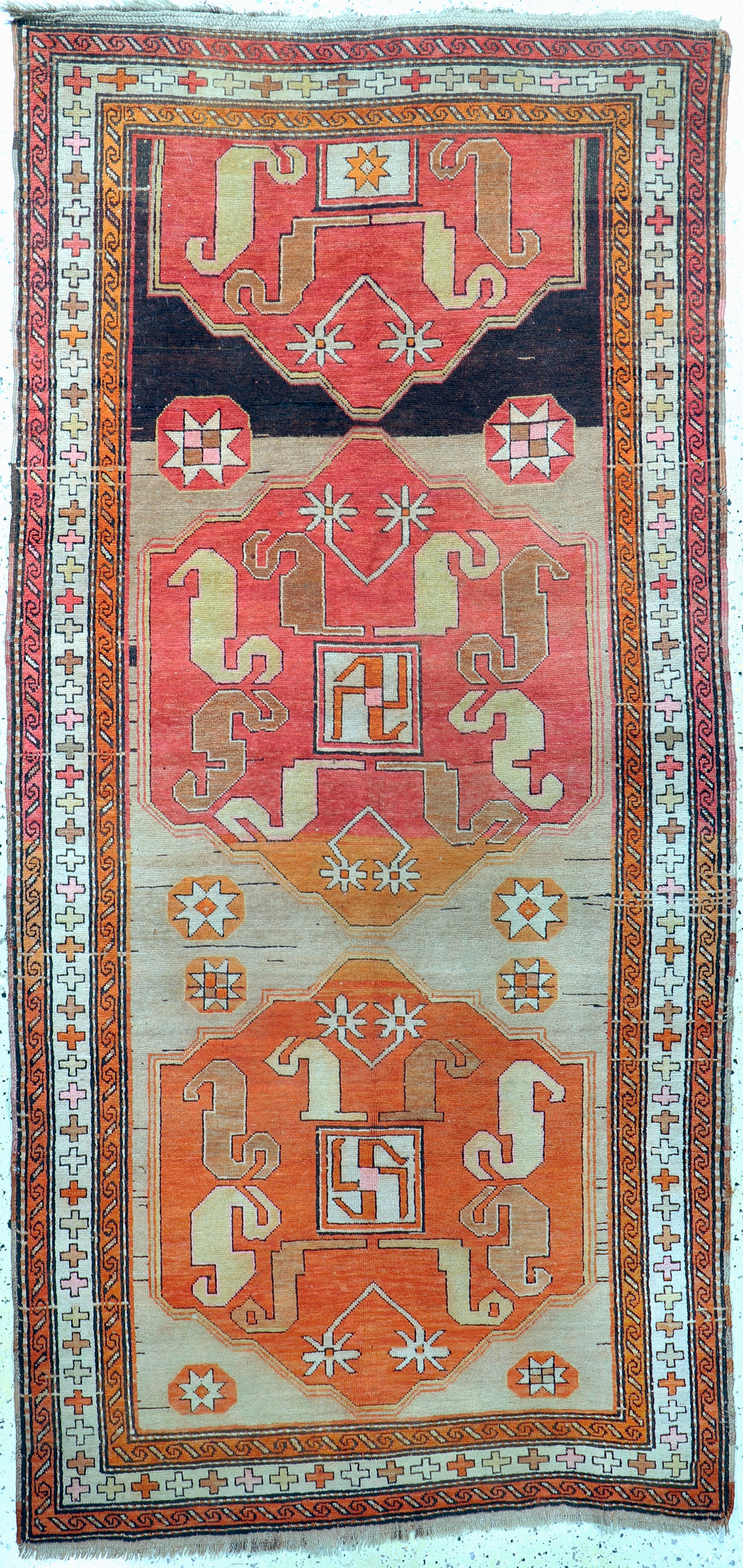Image 27091467 - ´Wolkenband´Kazak antik, Kaukasus, um 1900,Wolle auf Wolle, ca. 260 x 130 cm, EHZ: 2-3 ...