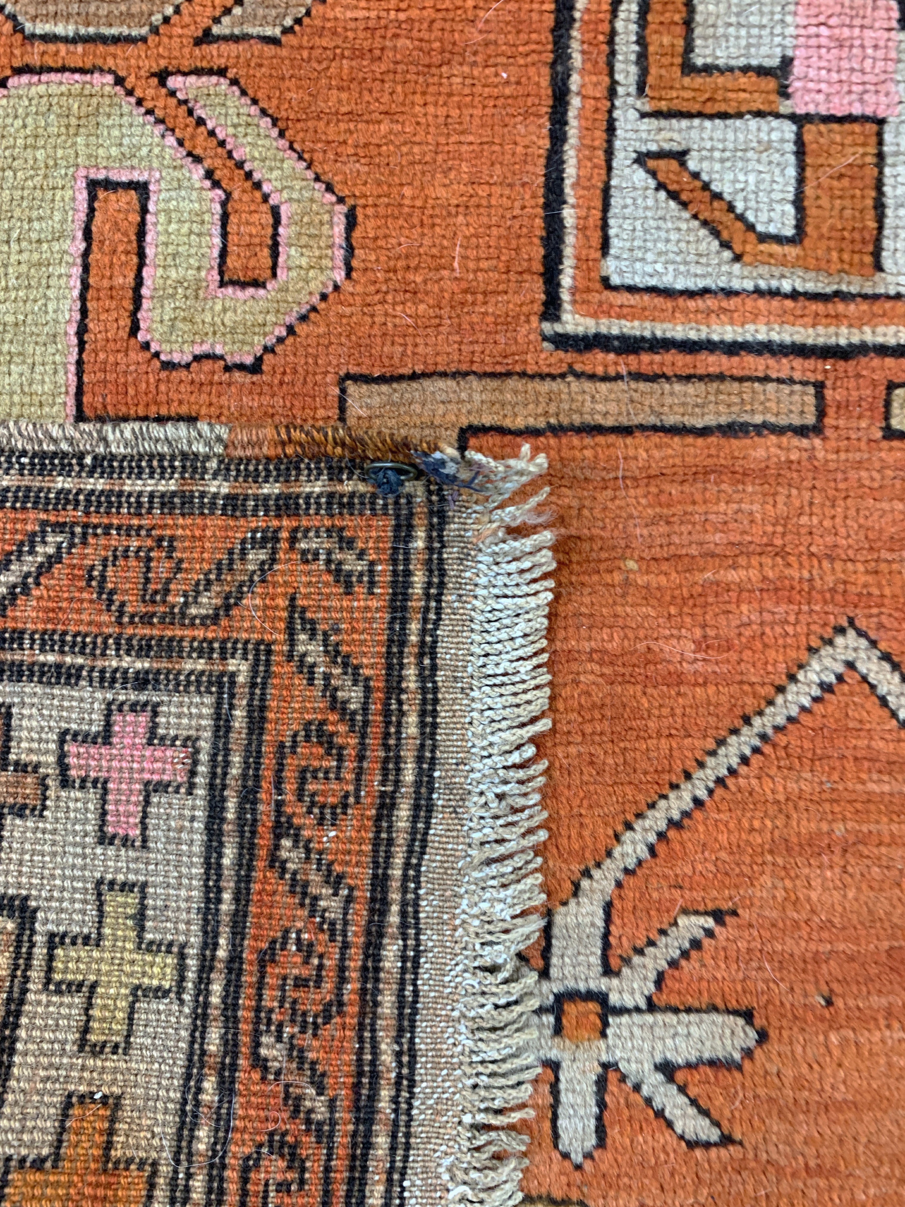 Detail e: "Wolkenband"Kazak antik, Kaukasus, um 1900,Wolle auf Wolle, ca. 260 x 130 cm, EHZ: 2-3