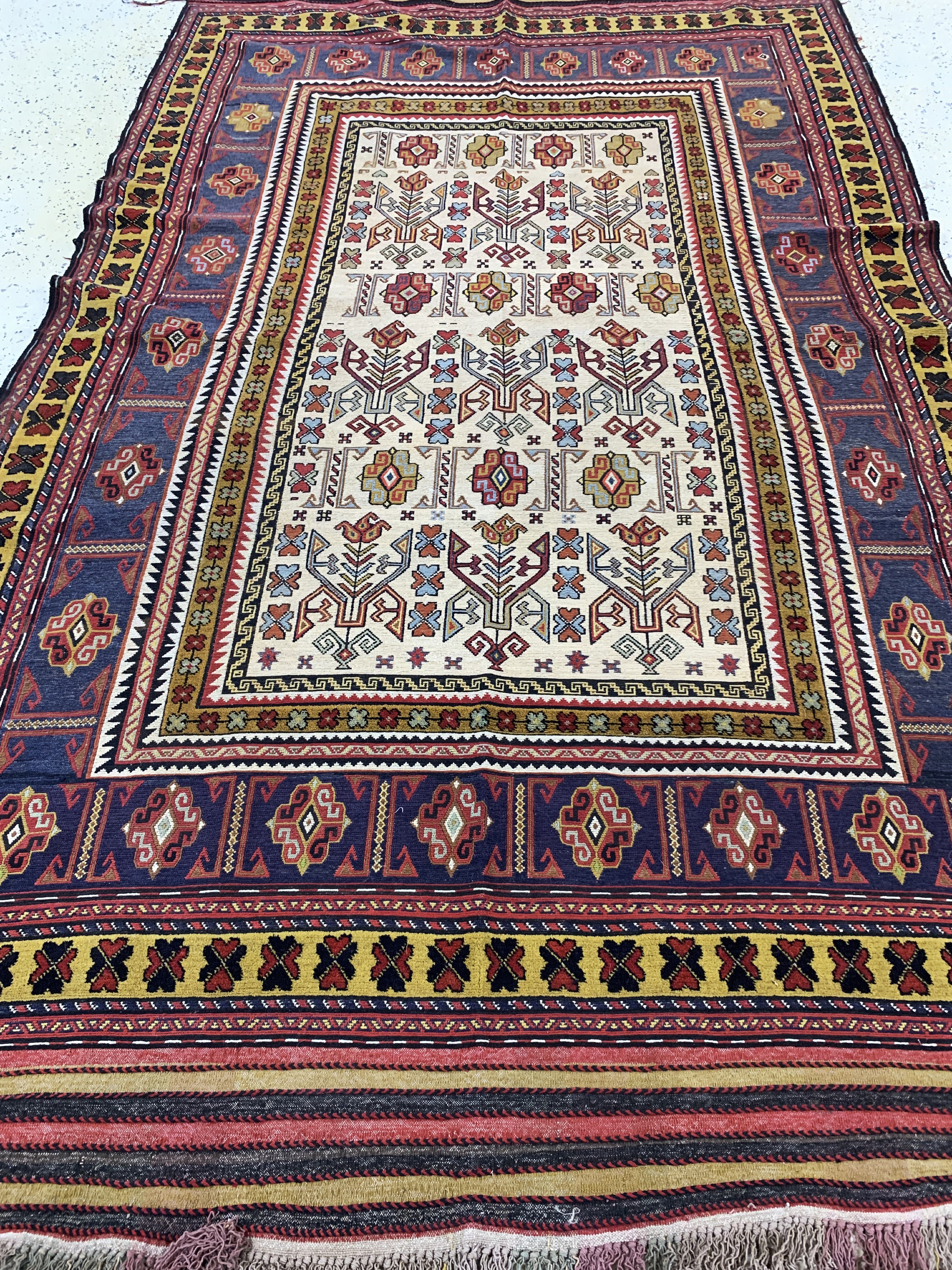 Detail g: Sumakh"relief"alt, Türkei, Mitte 20.Jhd, Wolle auf Wolle, ca. 260 x 165 cm, EHZ: 2