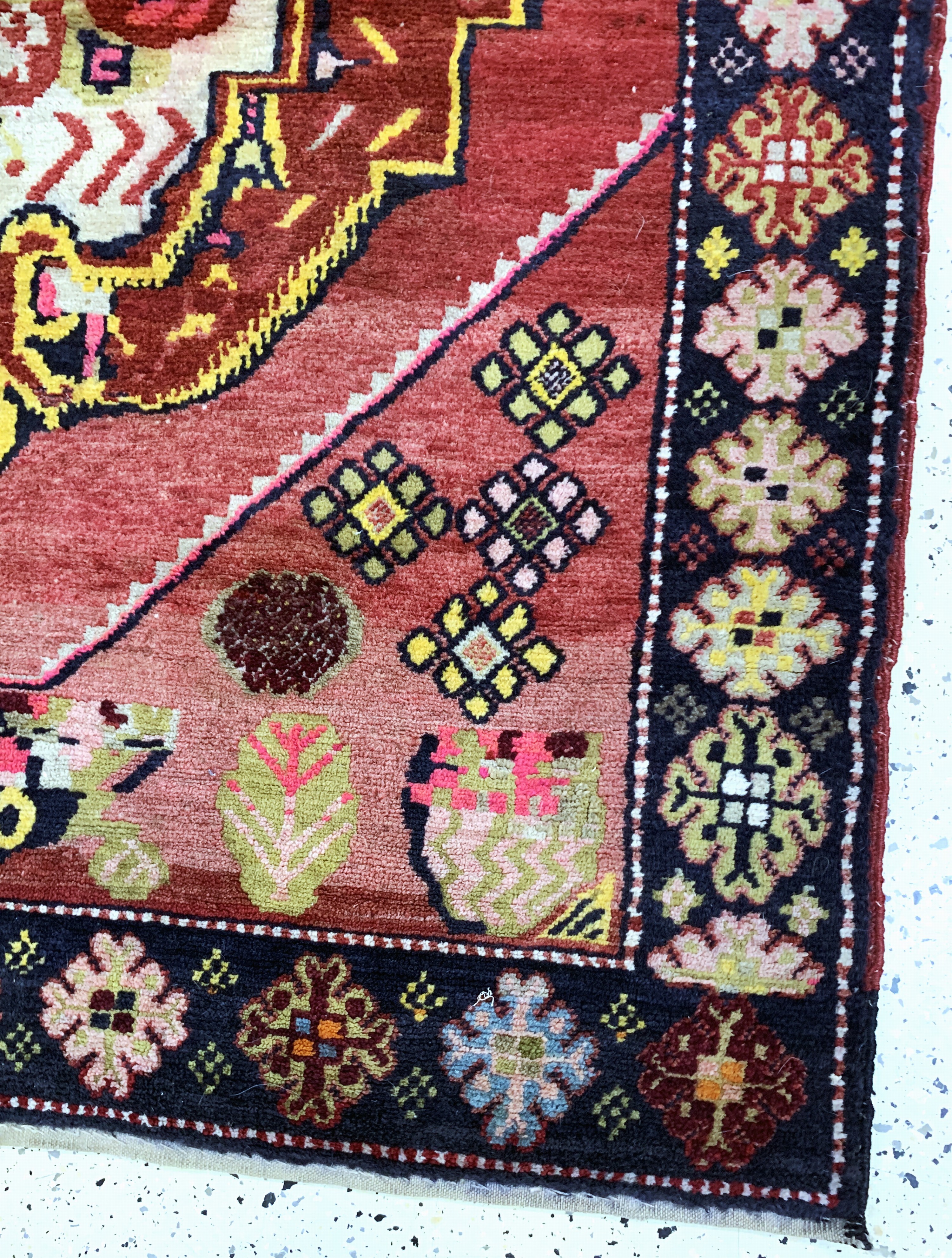 Detail d: Karabagh antik, Kaukasus, um 1900, Wolle auf Wolle, ca. 205 x 140 cm, EHZ: 2