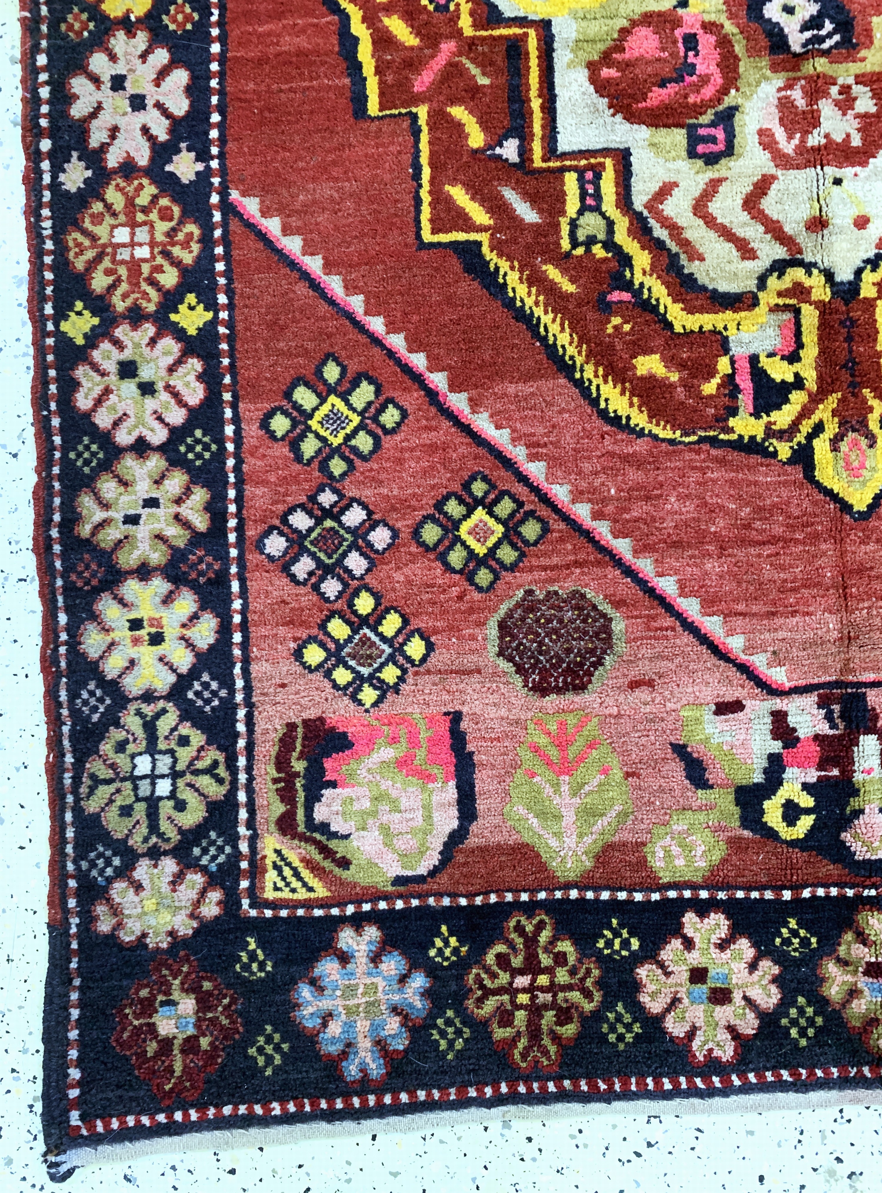Detail e: Karabagh antik, Kaukasus, um 1900, Wolle auf Wolle, ca. 205 x 140 cm, EHZ: 2