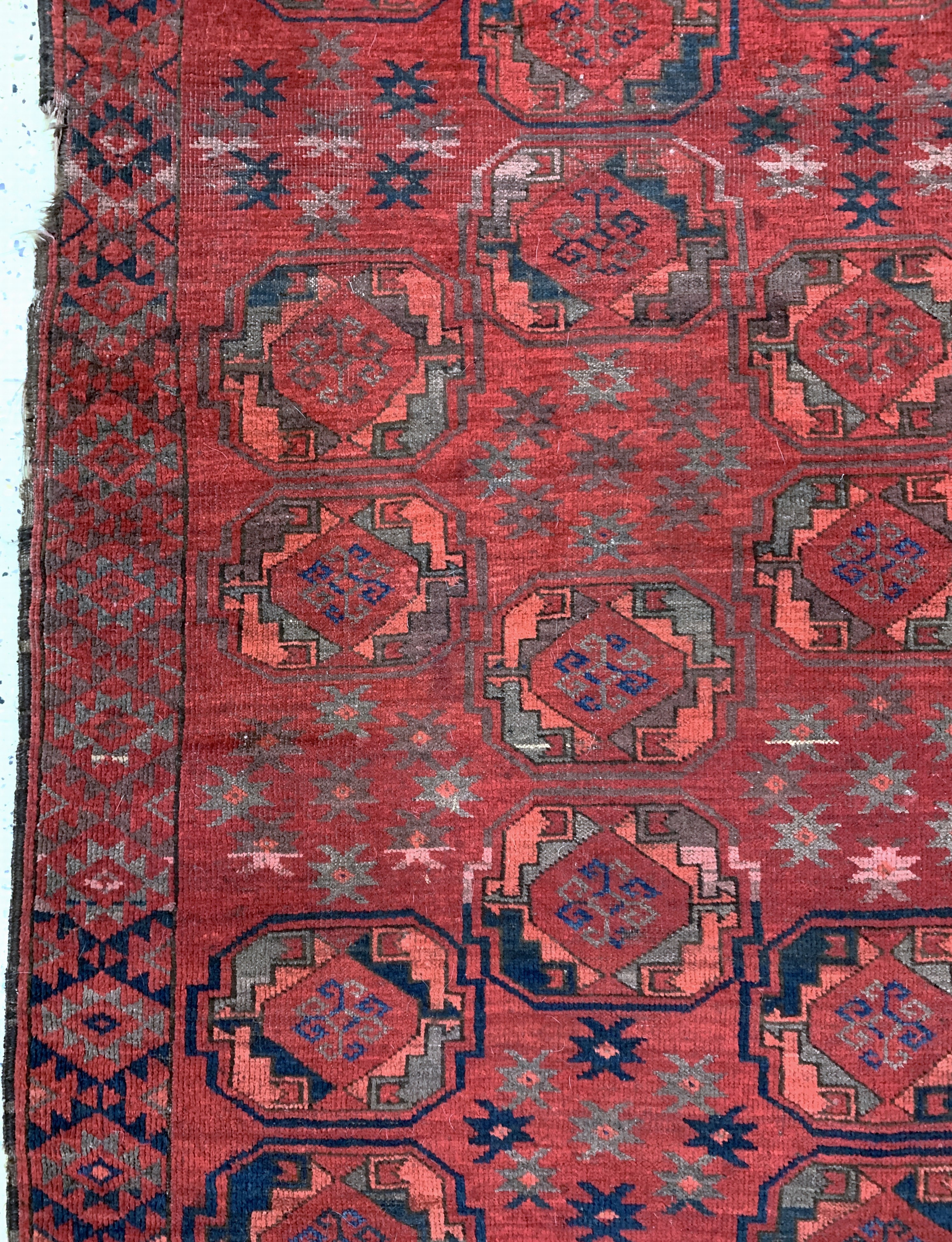 Detail c: Ersari"Hauptteppich"antik, Turkmenistan, 19.Jhd, Wolle auf Wolle, ca. 250 x 180 cm, EHZ: 3-4
