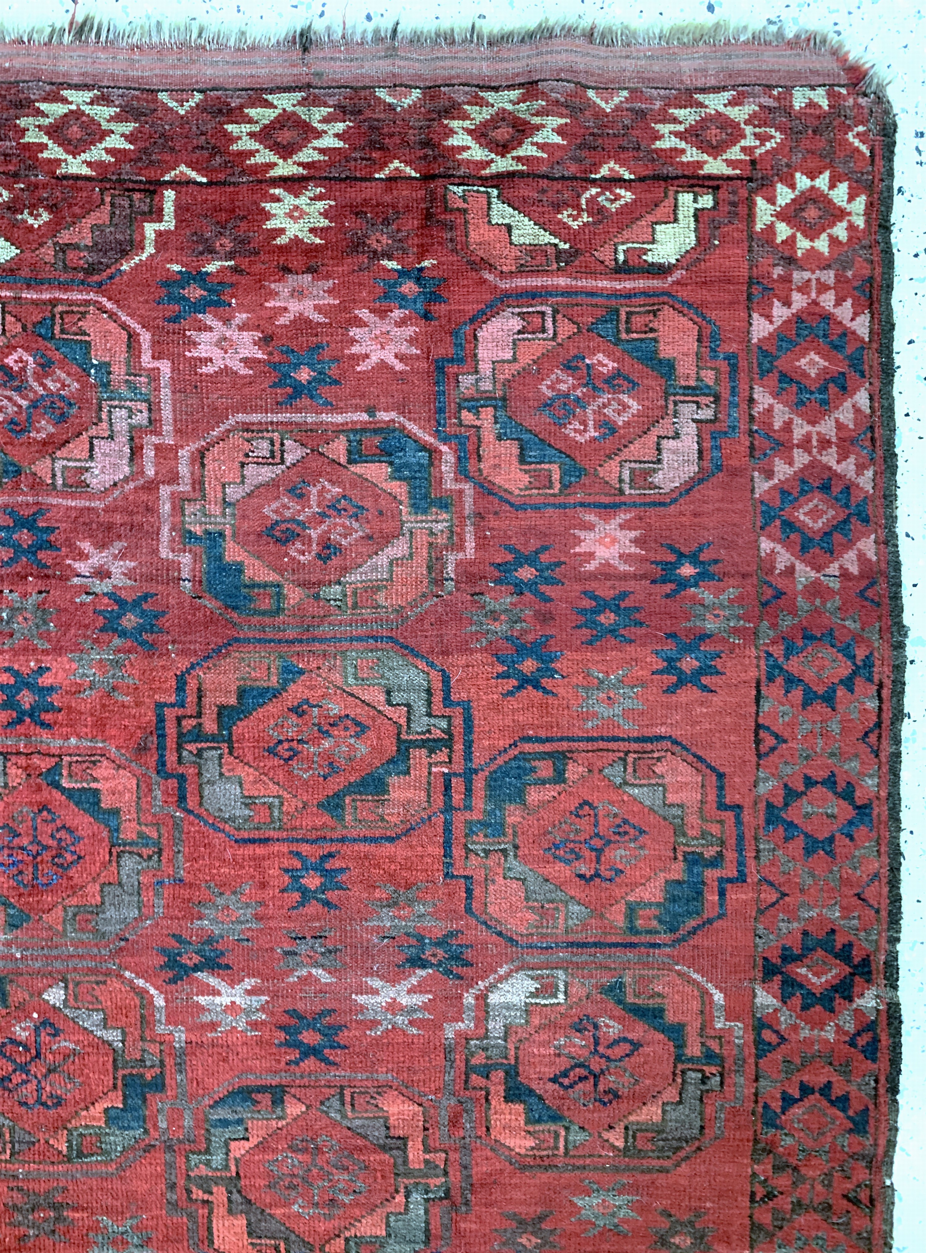 Detail f: Ersari"Hauptteppich"antik, Turkmenistan, 19.Jhd, Wolle auf Wolle, ca. 250 x 180 cm, EHZ: 3-4