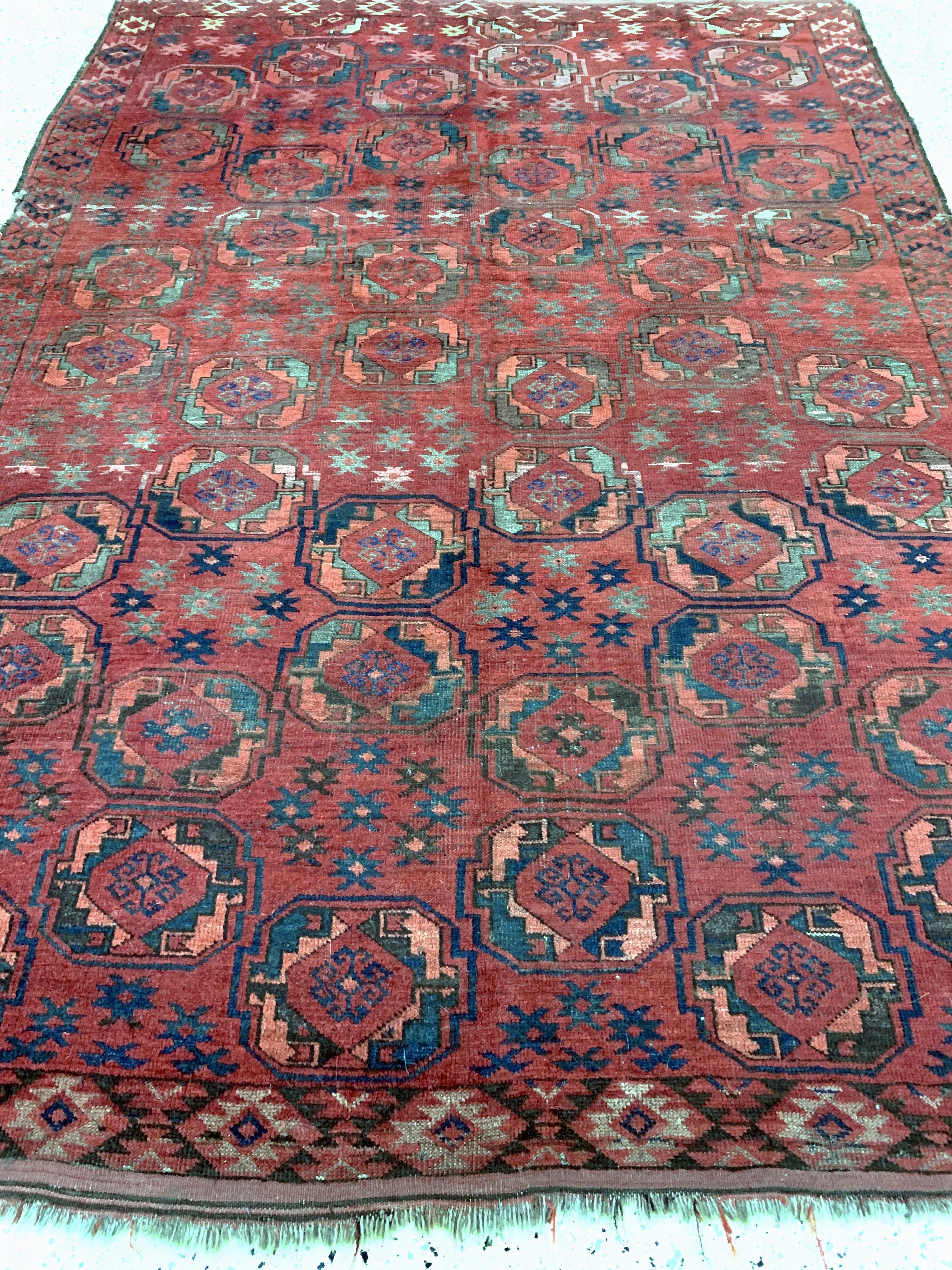 Detail g: Ersari"Hauptteppich"antik, Turkmenistan, 19.Jhd, Wolle auf Wolle, ca. 250 x 180 cm, EHZ: 3-4