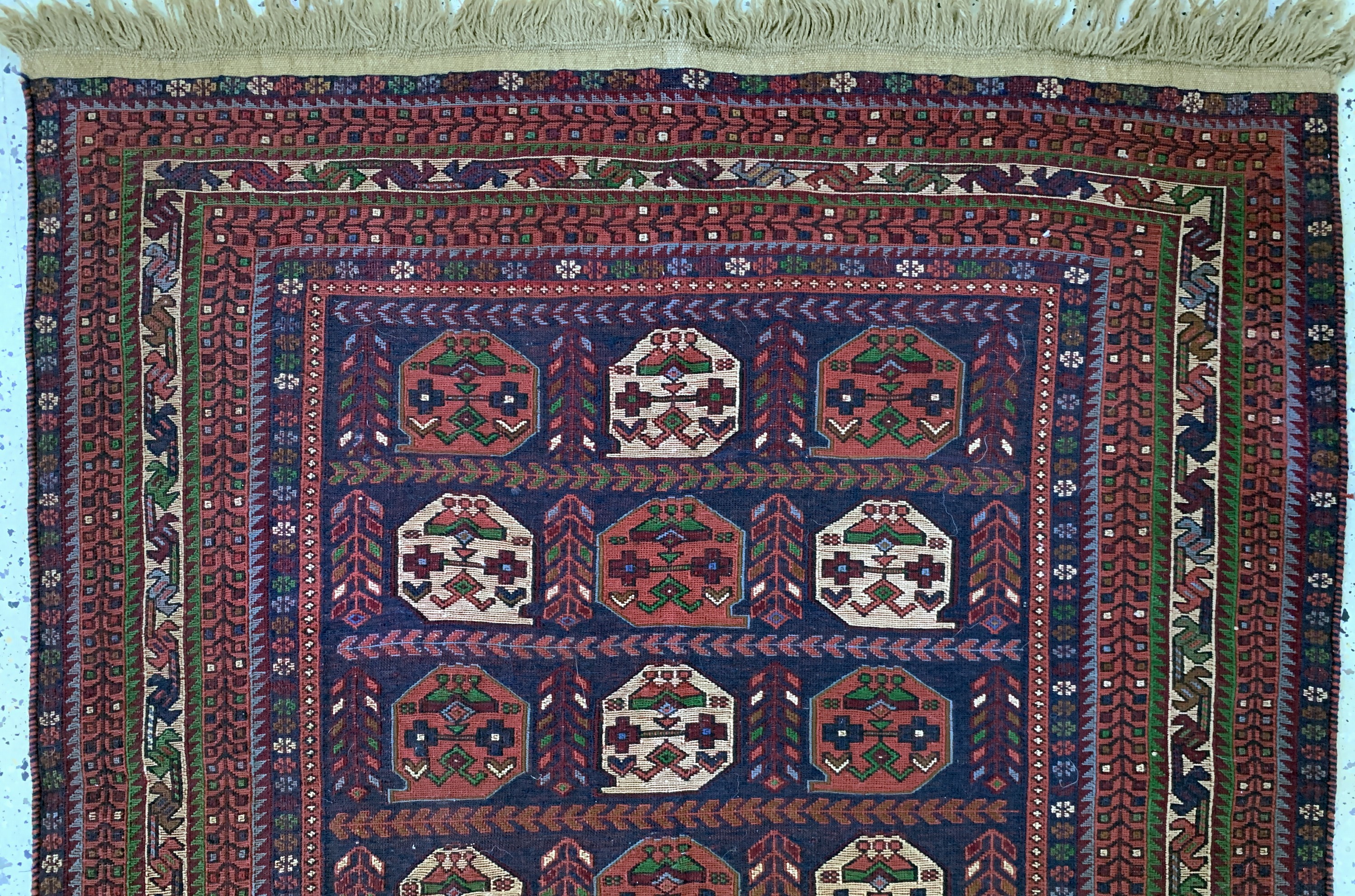 Detail a: Sumakh, Azerbaijan, Ende 20.Jhd, Wolle auf Wolle, ca. 185 x 125 cm, EHZ: 2