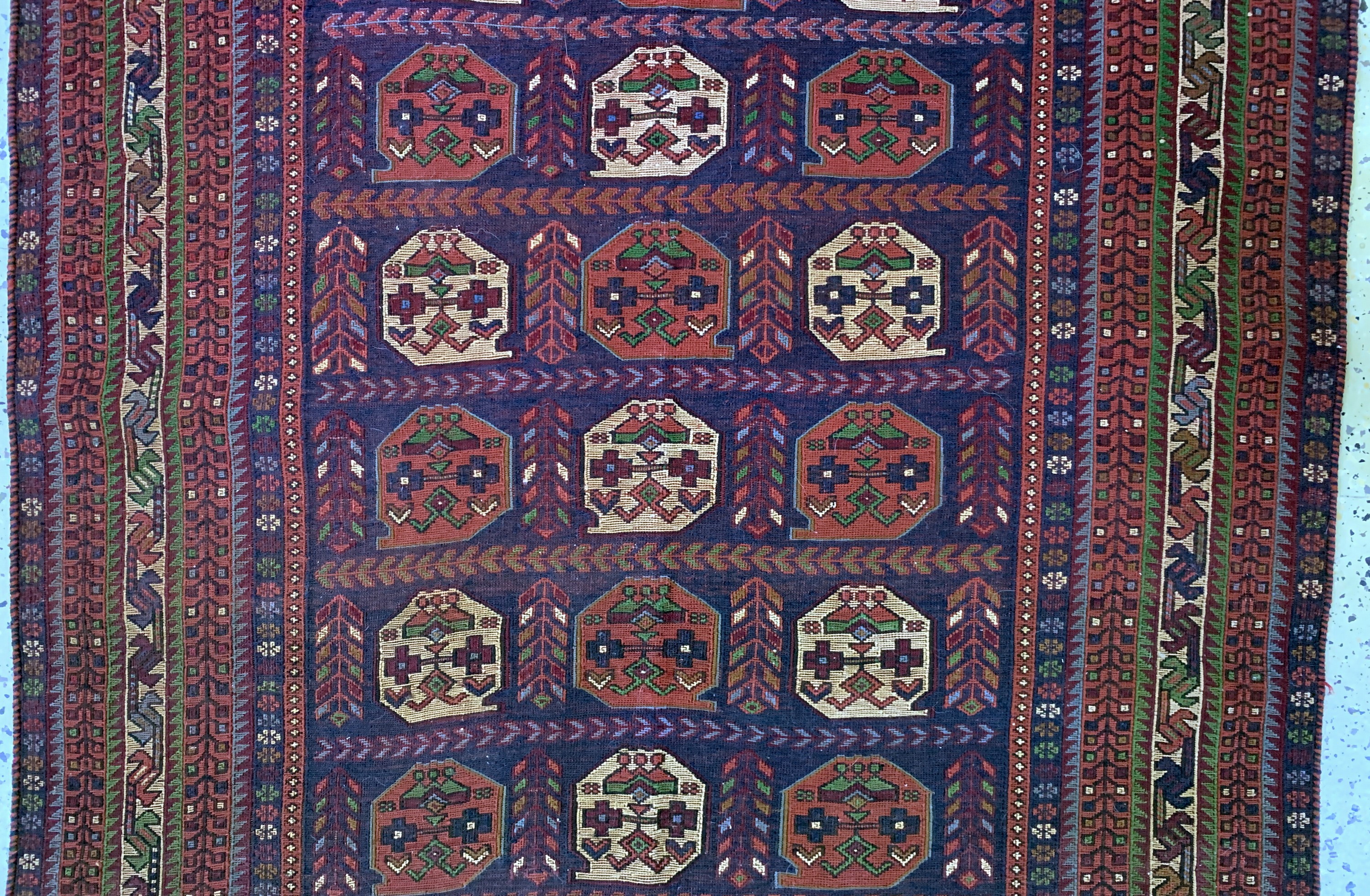 Detail b: Sumakh, Azerbaijan, Ende 20.Jhd, Wolle auf Wolle, ca. 185 x 125 cm, EHZ: 2