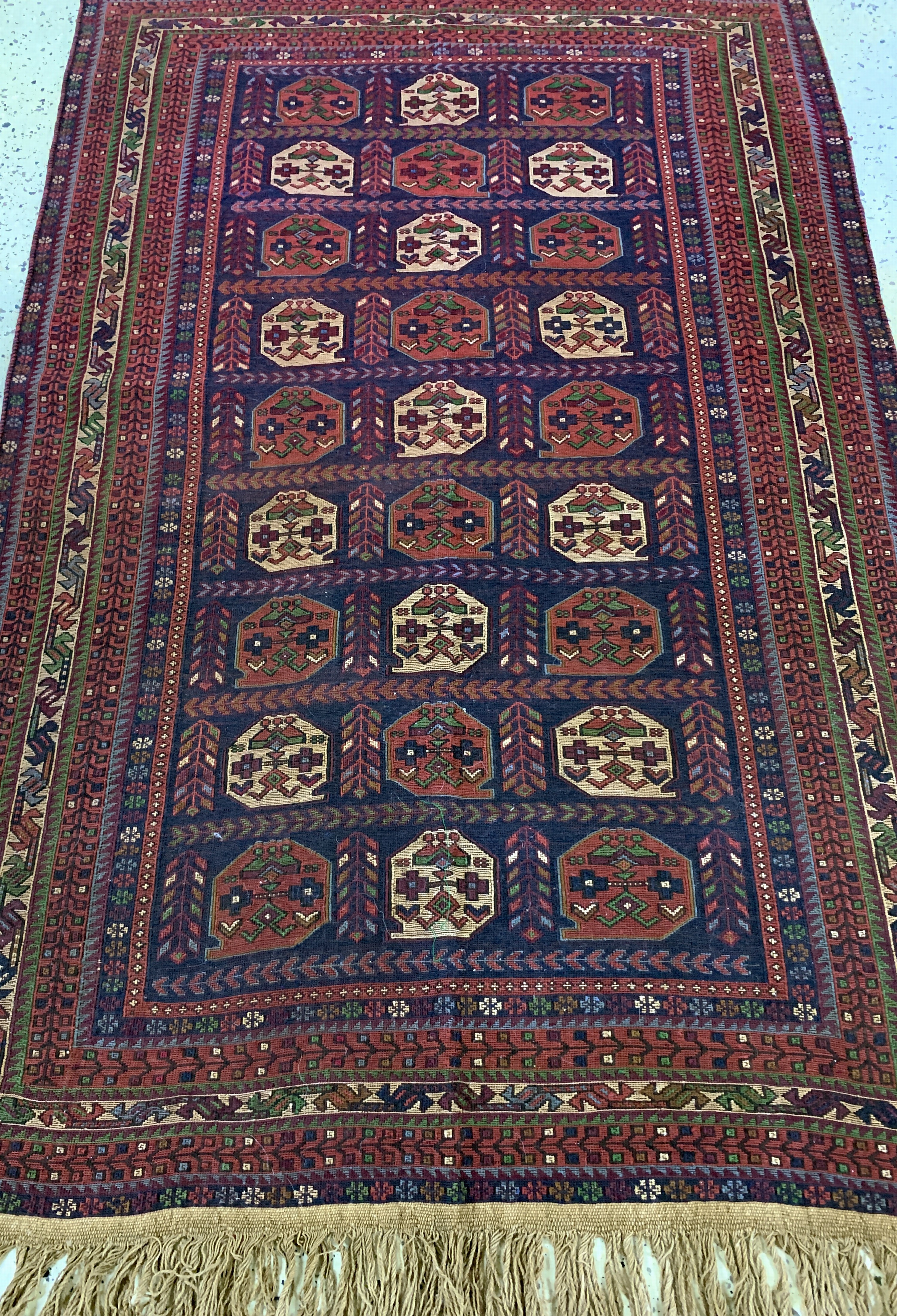Detail d: Sumakh, Azerbaijan, Ende 20.Jhd, Wolle auf Wolle, ca. 185 x 125 cm, EHZ: 2
