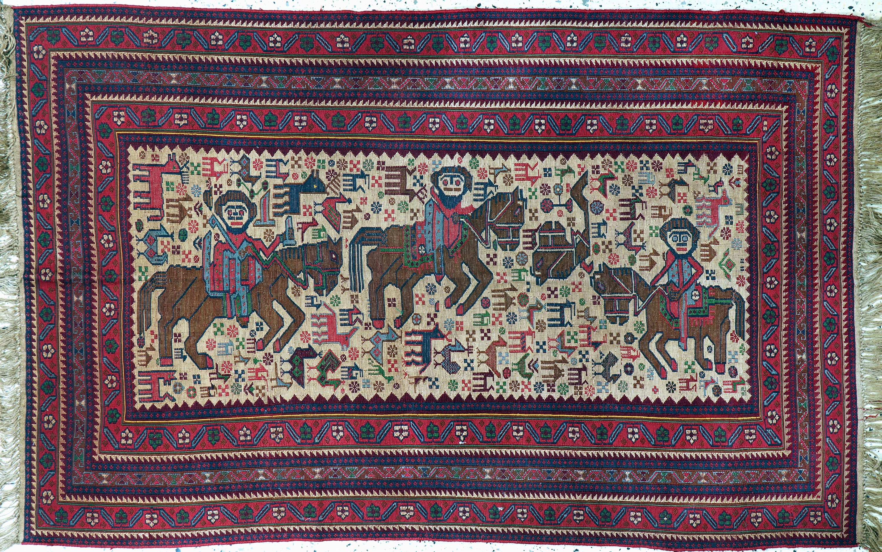 Image 27091473 - Sumakh, Azerdaijan, Ende 20.Jhd, Wolle auf Wolle, ca. 190 x 122 cm, EHZ: 2 ...