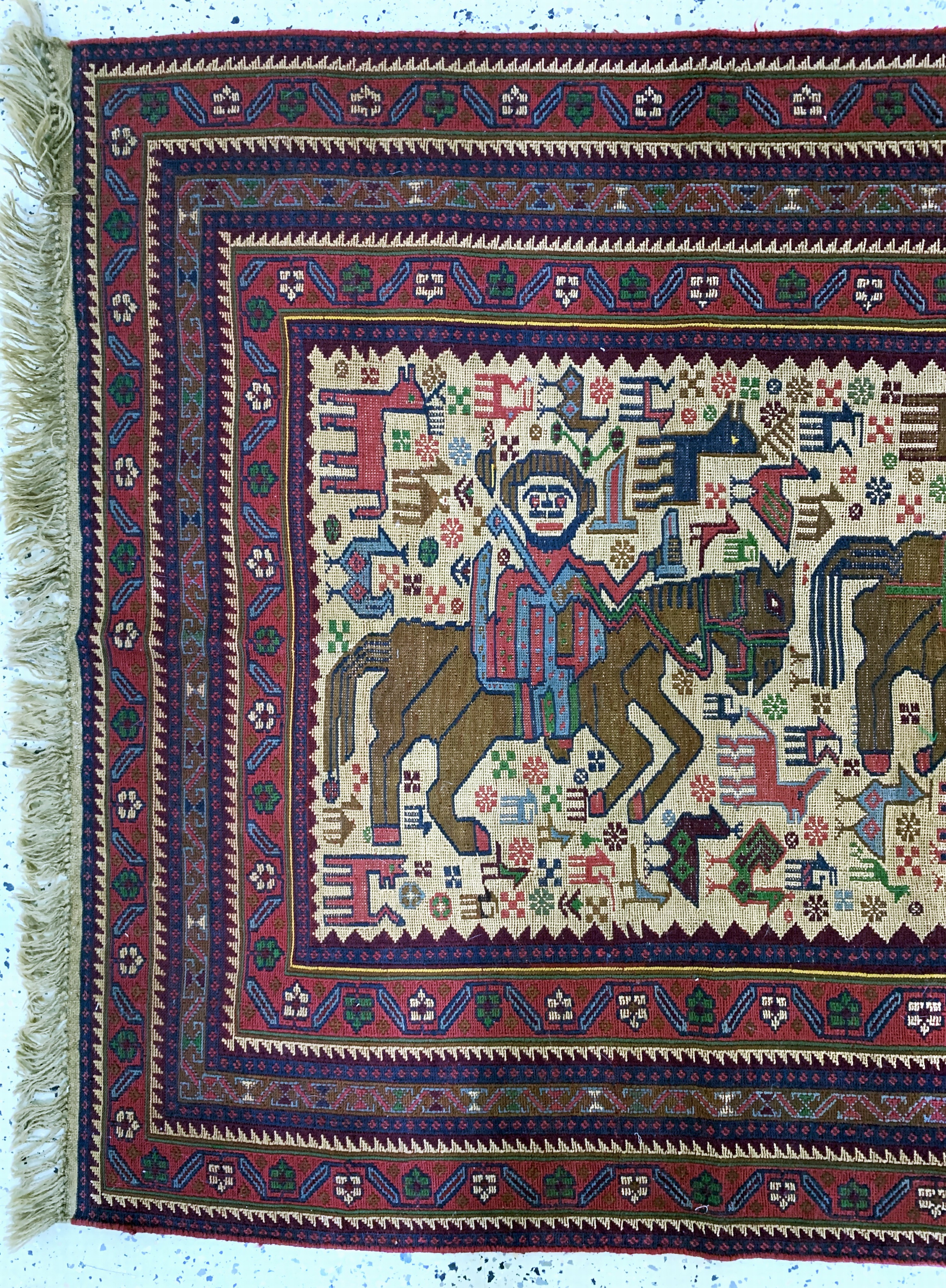Detail a: Sumakh, Azerdaijan, Ende 20.Jhd, Wolle auf Wolle, ca. 190 x 122 cm, EHZ: 2