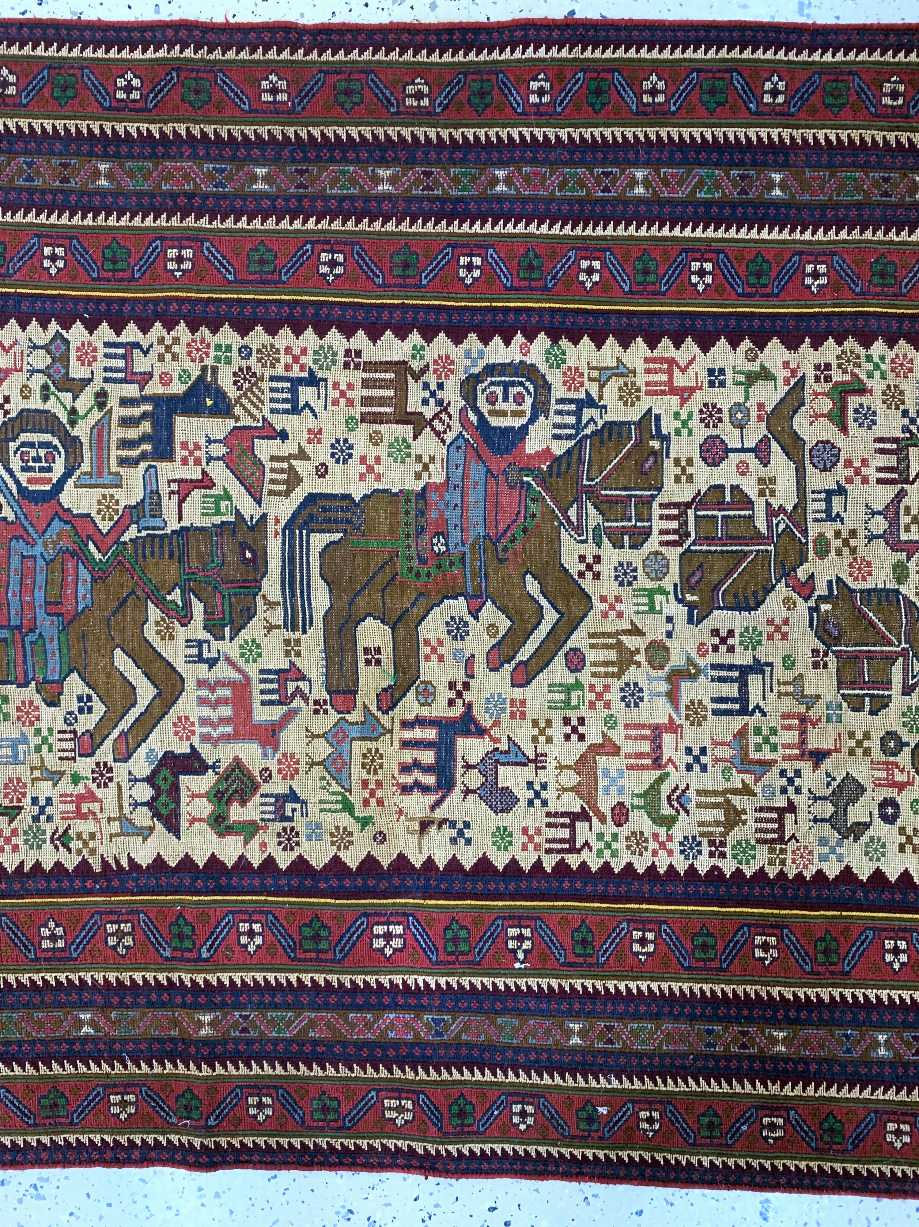 Detail b: Sumakh, Azerdaijan, Ende 20.Jhd, Wolle auf Wolle, ca. 190 x 122 cm, EHZ: 2