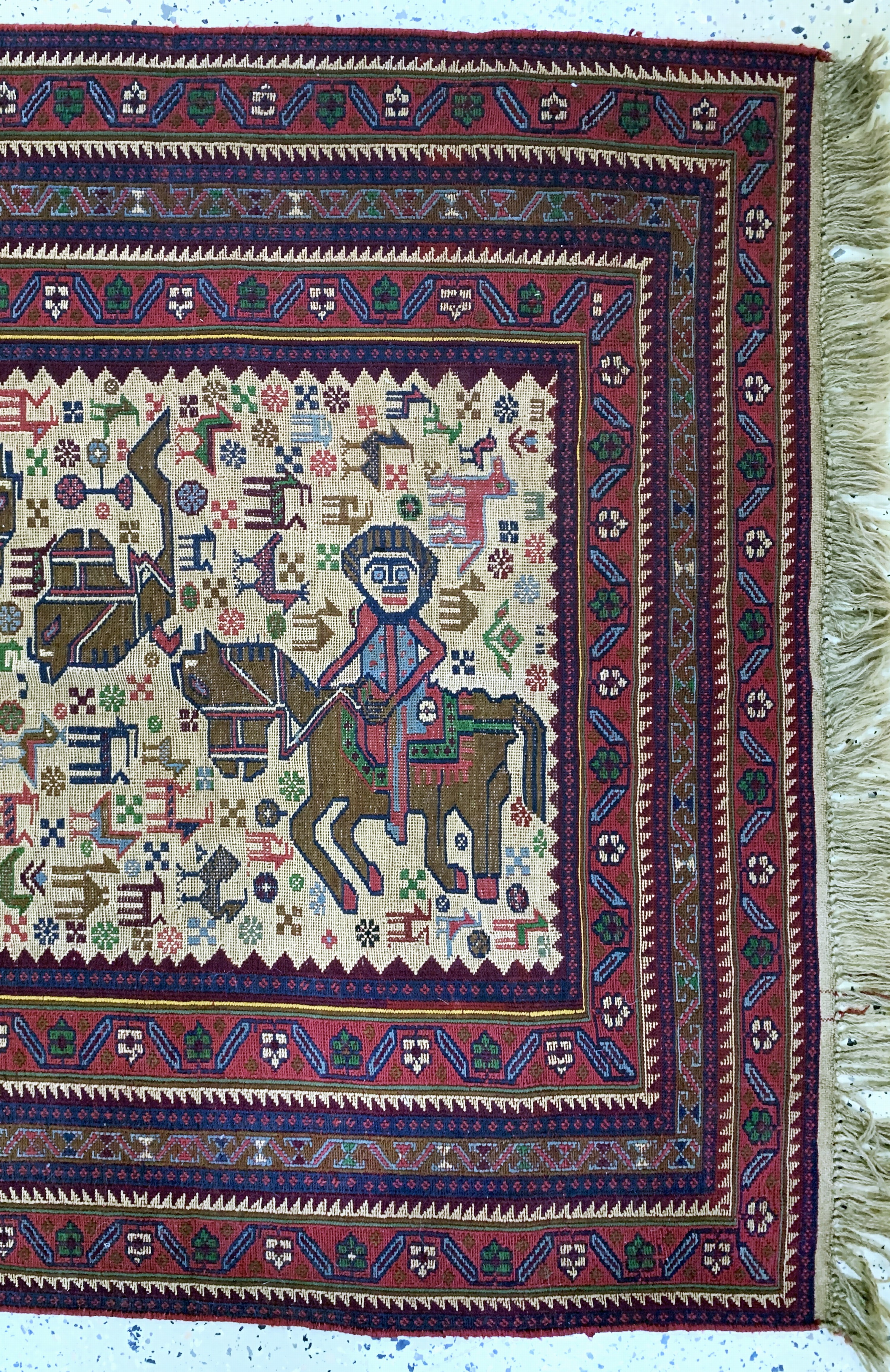 Detail c: Sumakh, Azerdaijan, Ende 20.Jhd, Wolle auf Wolle, ca. 190 x 122 cm, EHZ: 2