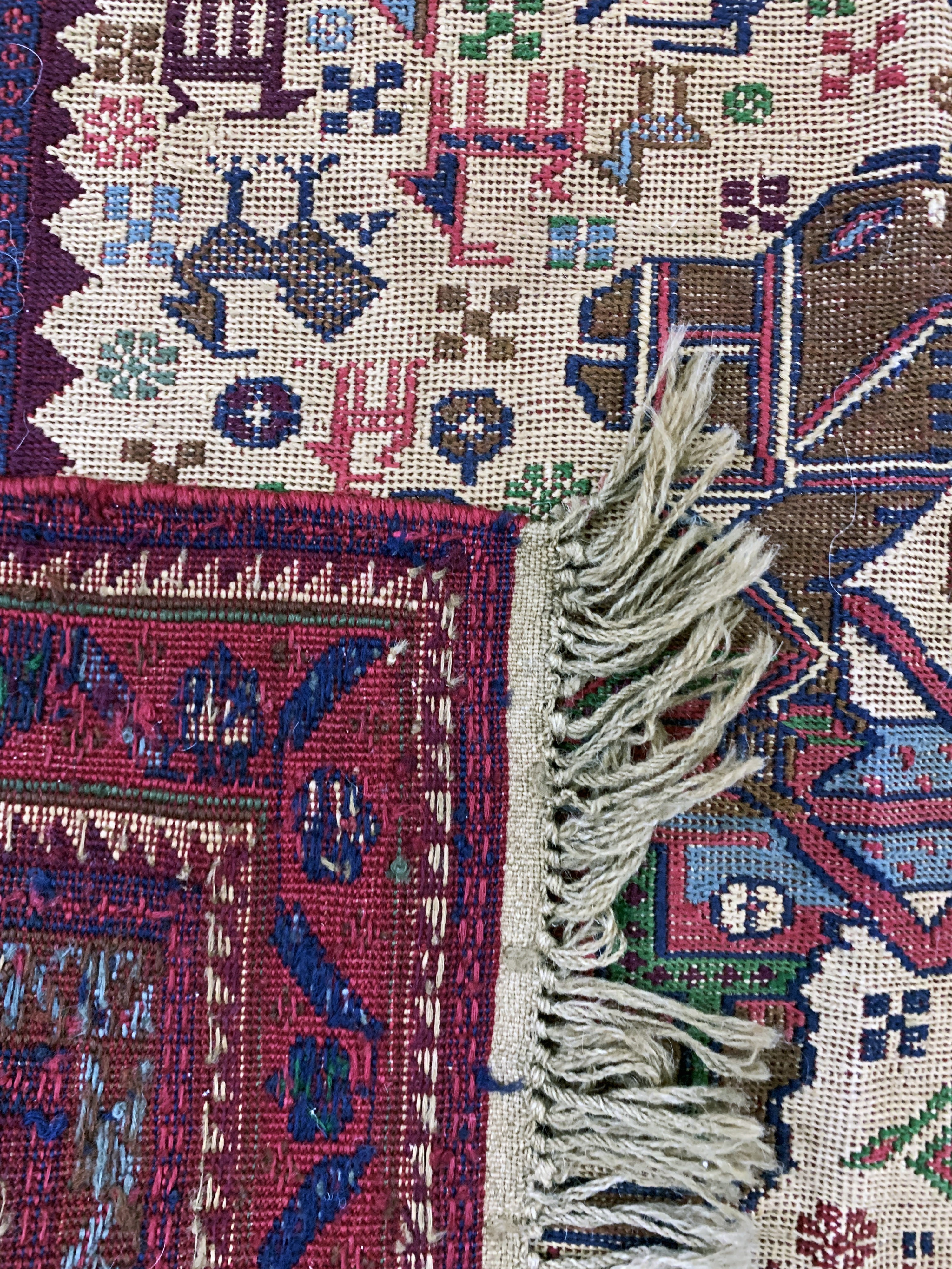 Detail d: Sumakh, Azerdaijan, Ende 20.Jhd, Wolle auf Wolle, ca. 190 x 122 cm, EHZ: 2