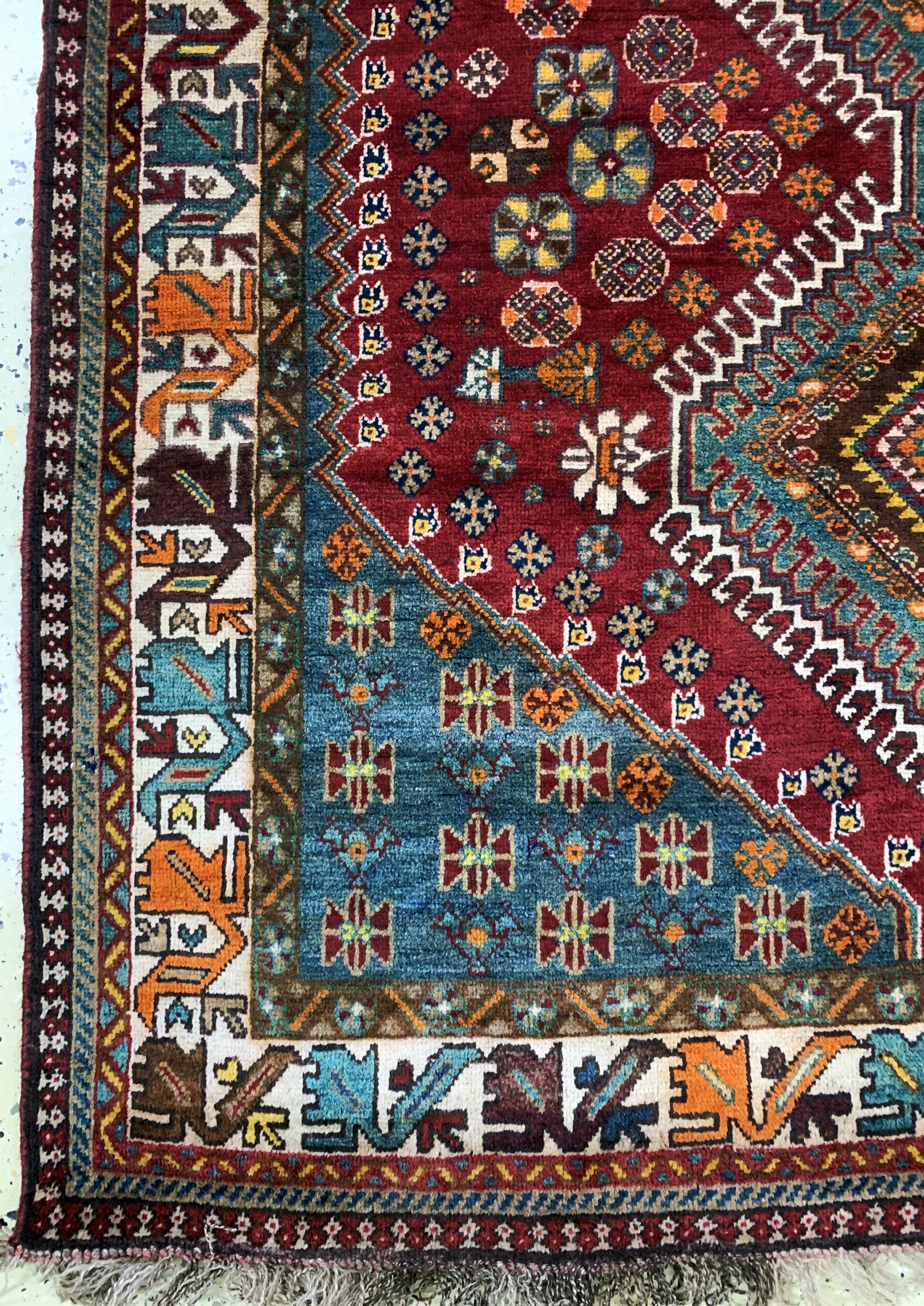 Detail b: Ghaschgai alt, Persien, Anfang 20.Jhd, Wolle auf Wolle, ca. 265 x 155 cm, EHZ: 2