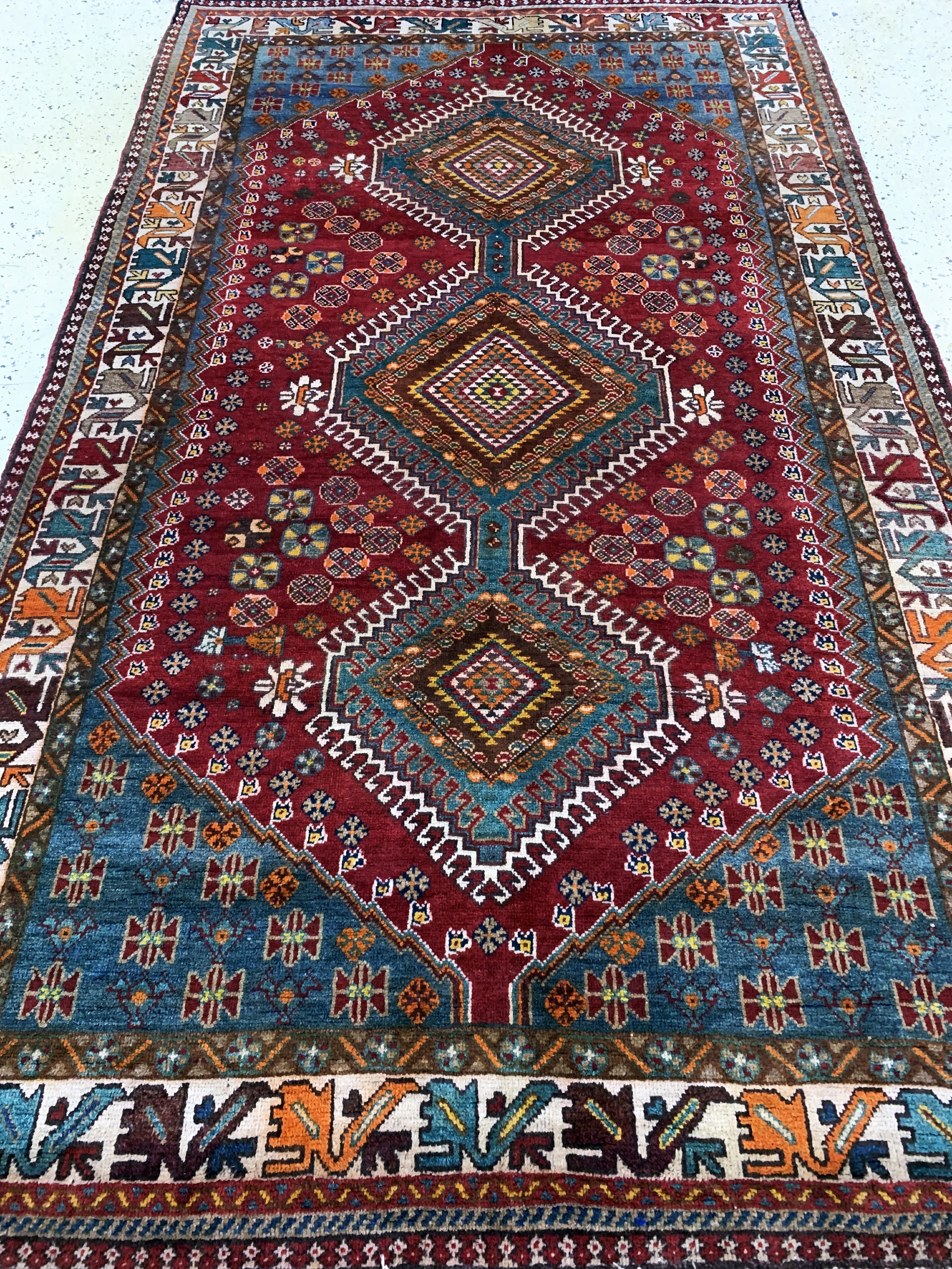 Detail f: Ghaschgai alt, Persien, Anfang 20.Jhd, Wolle auf Wolle, ca. 265 x 155 cm, EHZ: 2