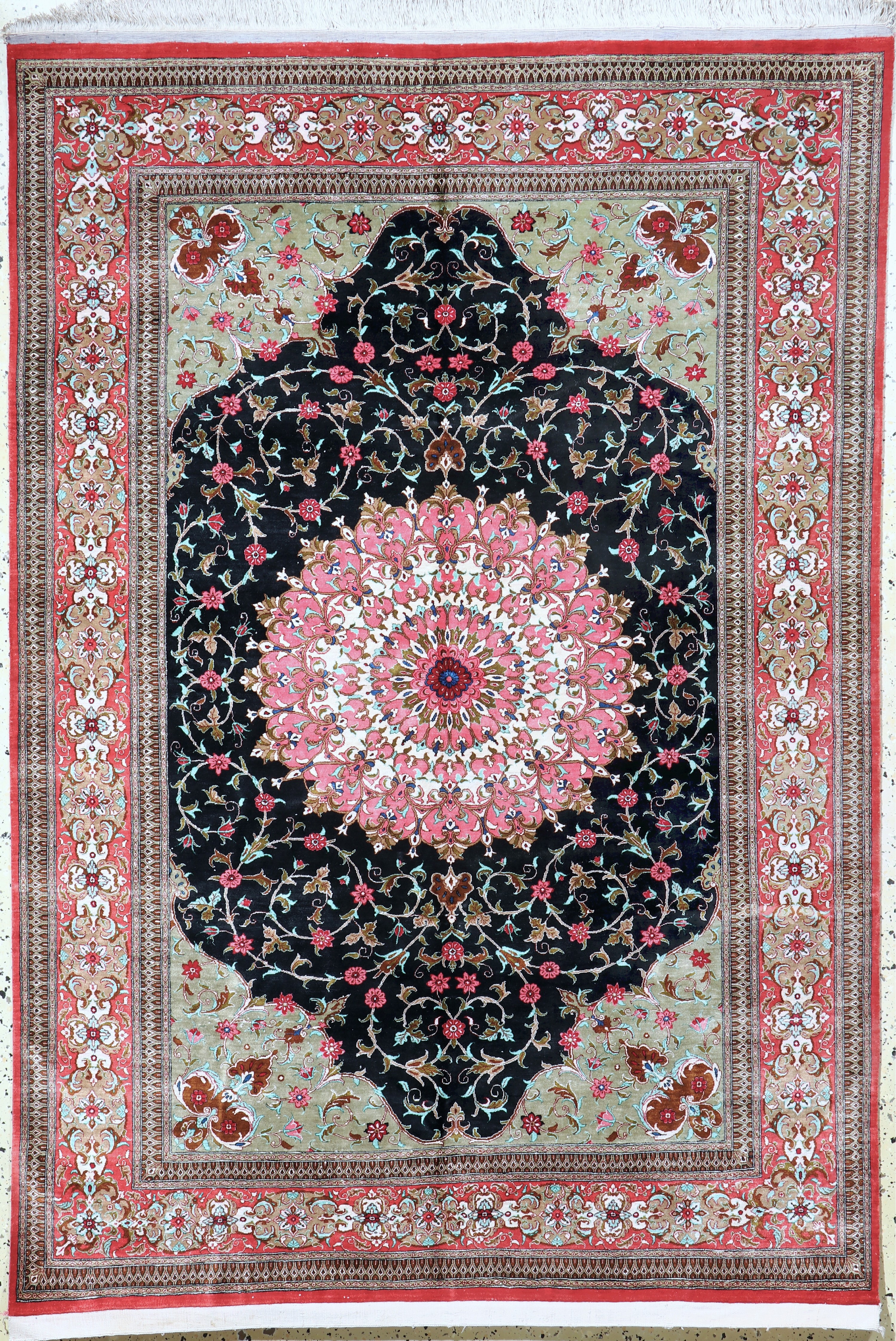 Image 27091480 - Ghom Seide fein, Persien, Ende 20.Jhd, reine Naturseide, ca. 200 x 140 cm, ca. 1,0 Mio. ...