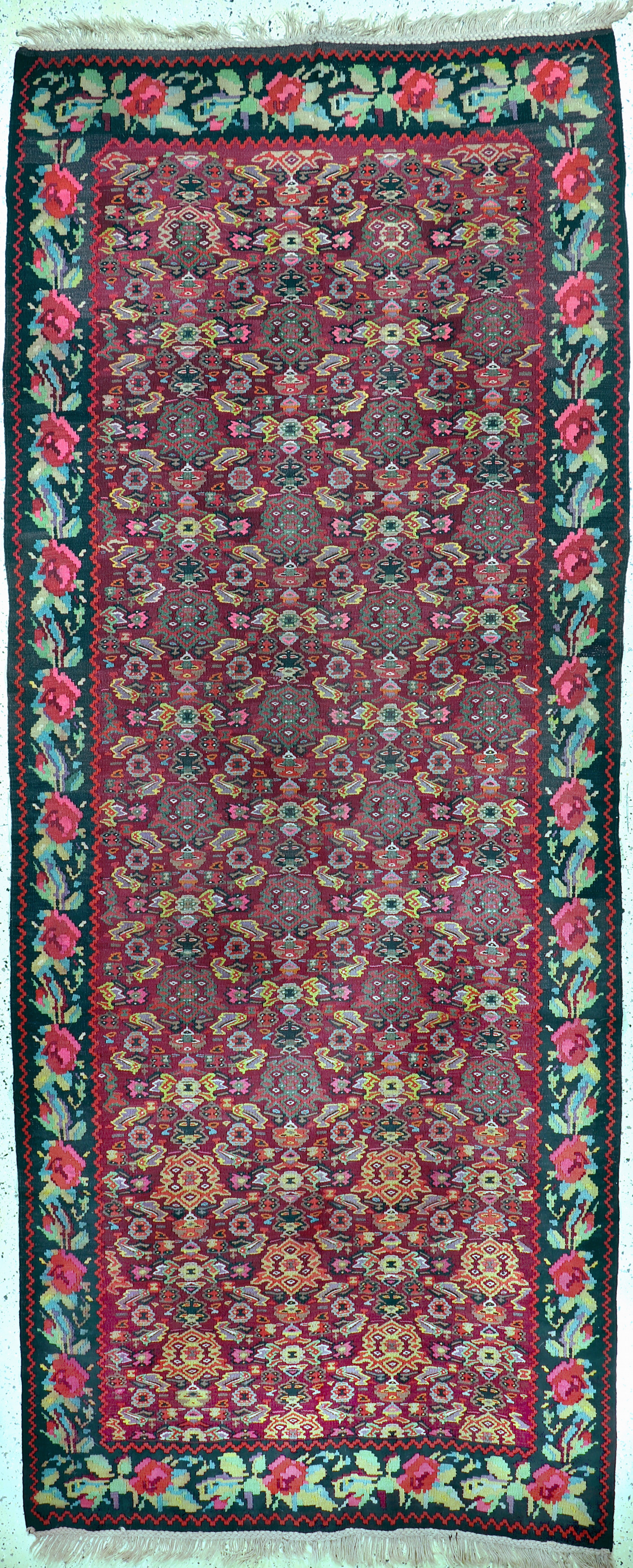 Image 27091484 - Karabagh Kelim alt, Kaukasus, Anfang 20.Jhd, Wolle auf Wolle, ca. 370 x 150 cm, EHZ: 2 ...