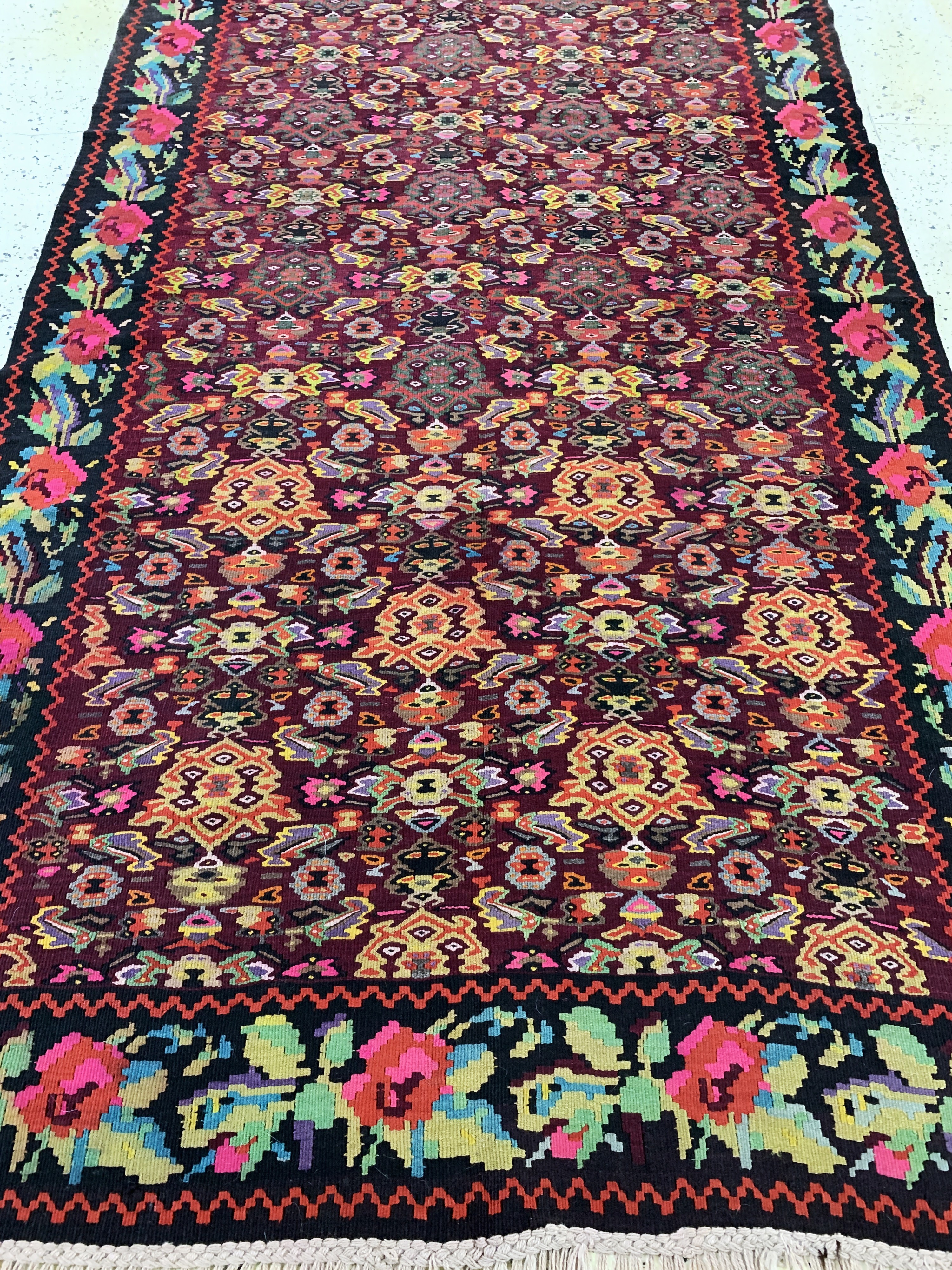 Detail f: Karabagh Kelim alt, Kaukasus, Anfang 20.Jhd, Wolle auf Wolle, ca. 370 x 150 cm, EHZ: 2