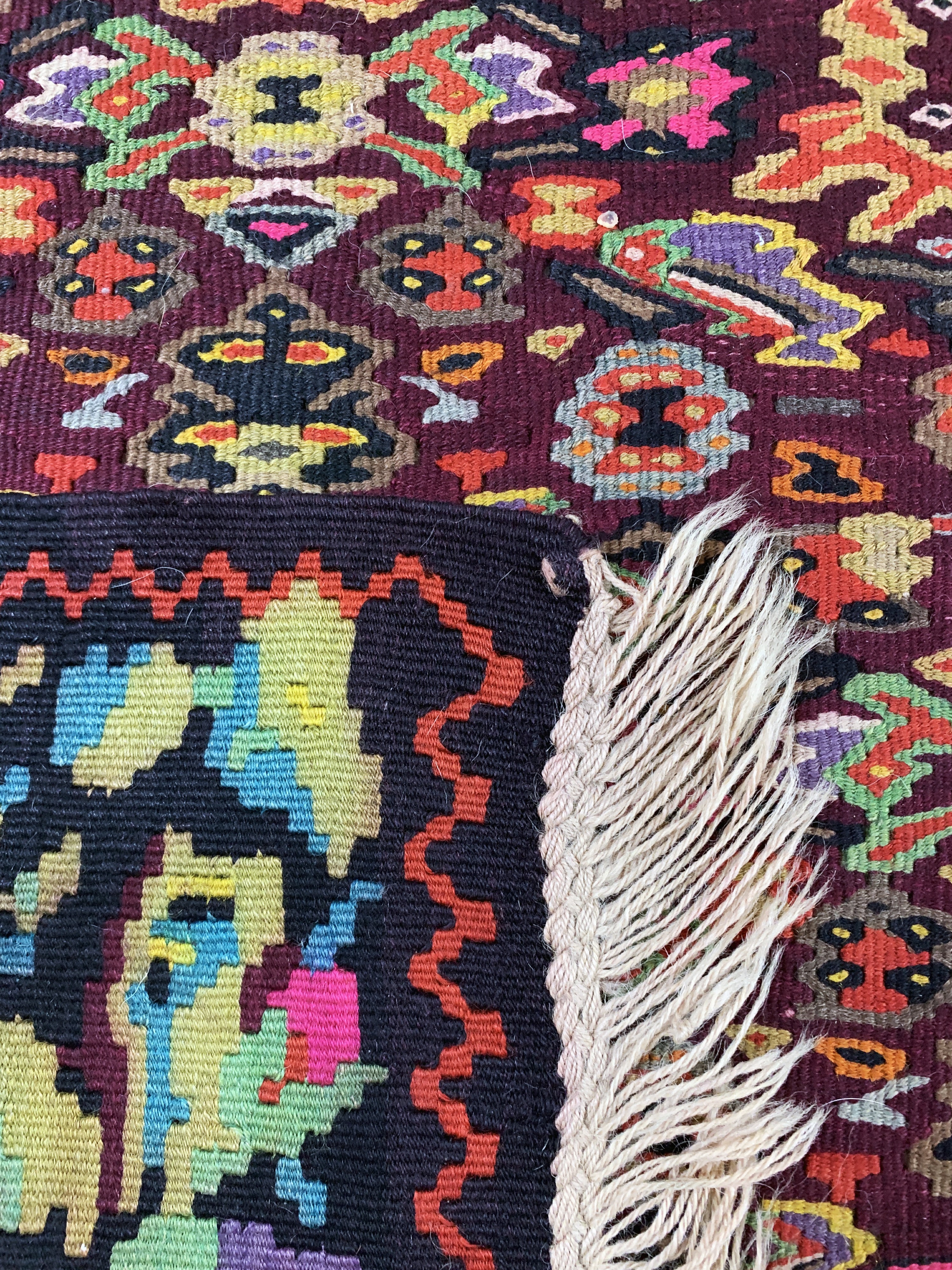 Detail g: Karabagh Kelim alt, Kaukasus, Anfang 20.Jhd, Wolle auf Wolle, ca. 370 x 150 cm, EHZ: 2