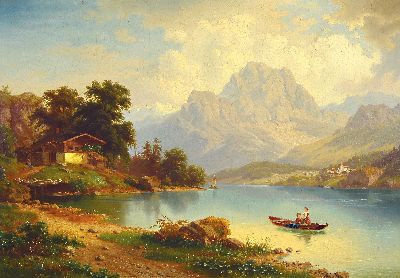 Image Carl Ludwig Schmitz, 1817-1859 Düsseldorf, Partie am Vierwaldstätter See, Öl/Lwd, ...