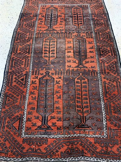 27091443d - Belutsch antik, Persien, 19.Jhd, Wolle auf Wolle, ca. 195 x 120 cm, EHZ: 3-4 ...