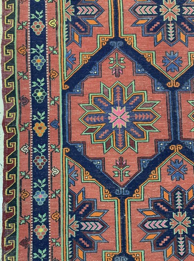 27091446c - Sumakh old, Caucasus, mid-20th century, wool on wool, approx. 310 x 165 cm, condition: 2. ...