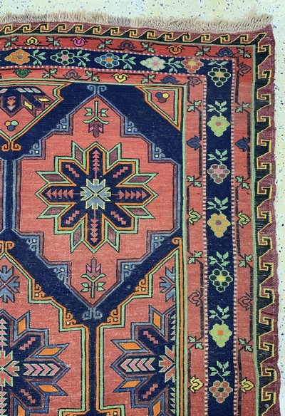 27091446f - Sumakh old, Caucasus, mid-20th century, wool on wool, approx. 310 x 165 cm, condition: 2. ...