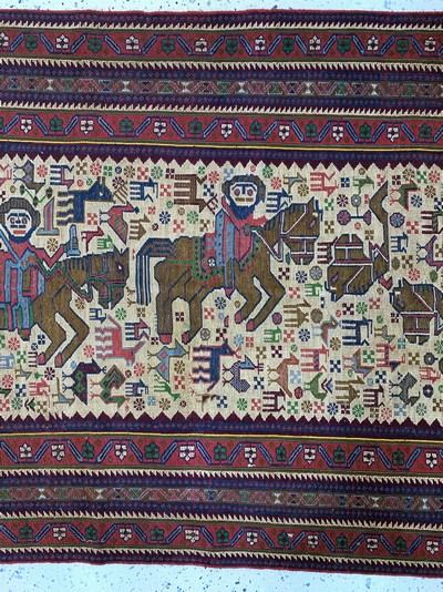 27091473b - Sumakh, Azerdaijan, Ende 20.Jhd, Wolle auf Wolle, ca. 190 x 122 cm, EHZ: 2 ...