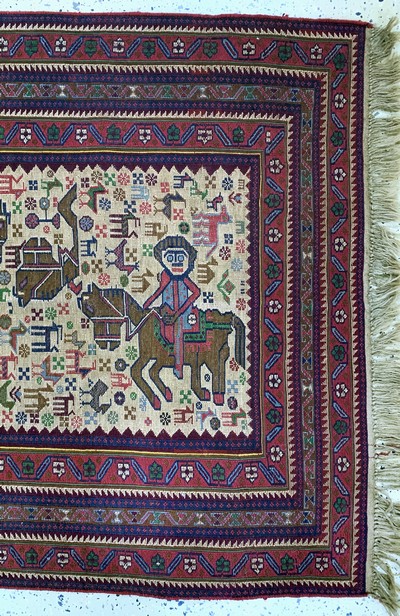 27091473c - Sumakh, Azerdaijan, Ende 20.Jhd, Wolle auf Wolle, ca. 190 x 122 cm, EHZ: 2 ...