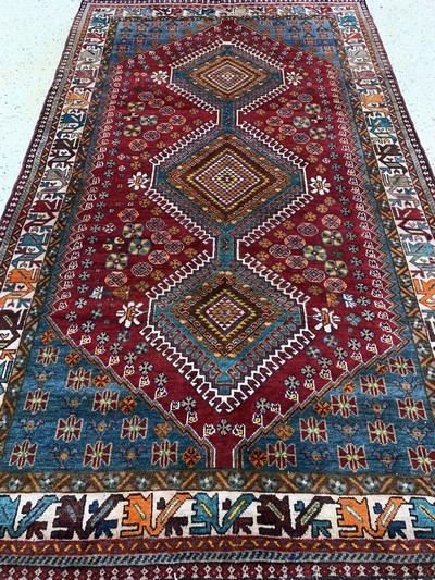 27091476f - Ghaschgai alt, Persien, Anfang 20.Jhd, Wolle auf Wolle, ca. 265 x 155 cm, EHZ: 2 ...