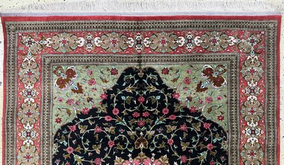 27091480a - Ghom Seide fein, Persien, Ende 20.Jhd, reine Naturseide, ca. 200 x 140 cm, ca. 1,0 Mio. ...