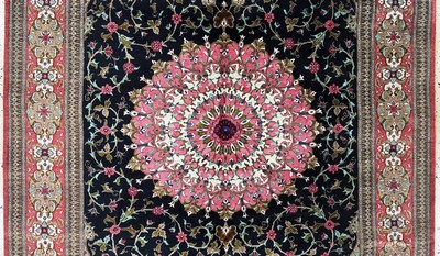 27091480c - Ghom Seide fein, Persien, Ende 20.Jhd, reine Naturseide, ca. 200 x 140 cm, ca. 1,0 Mio. ...