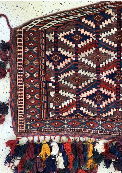 27091486e - 2 Asmalyk antik, Turkmenistan, um 1900, Wolle auf Wolle, ca. 110 x 70 cm, leicht ...