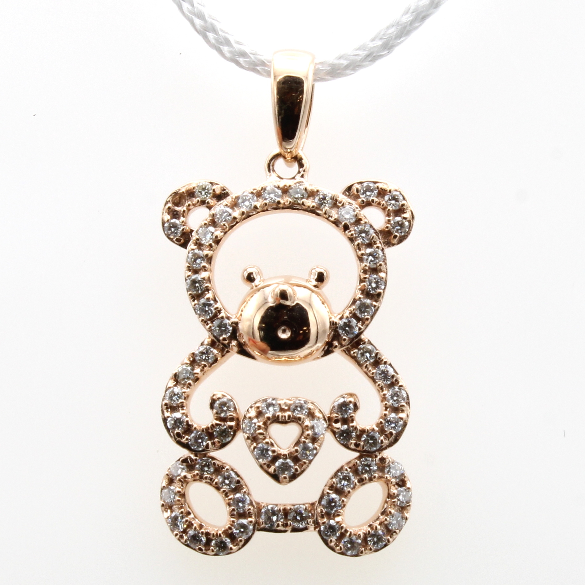 Image 27091530 - Anhänger ´Bär´ mit Brillanten, RoséG 585/000, 63 Brill. zus. ca. 0.24 ct feines ...
