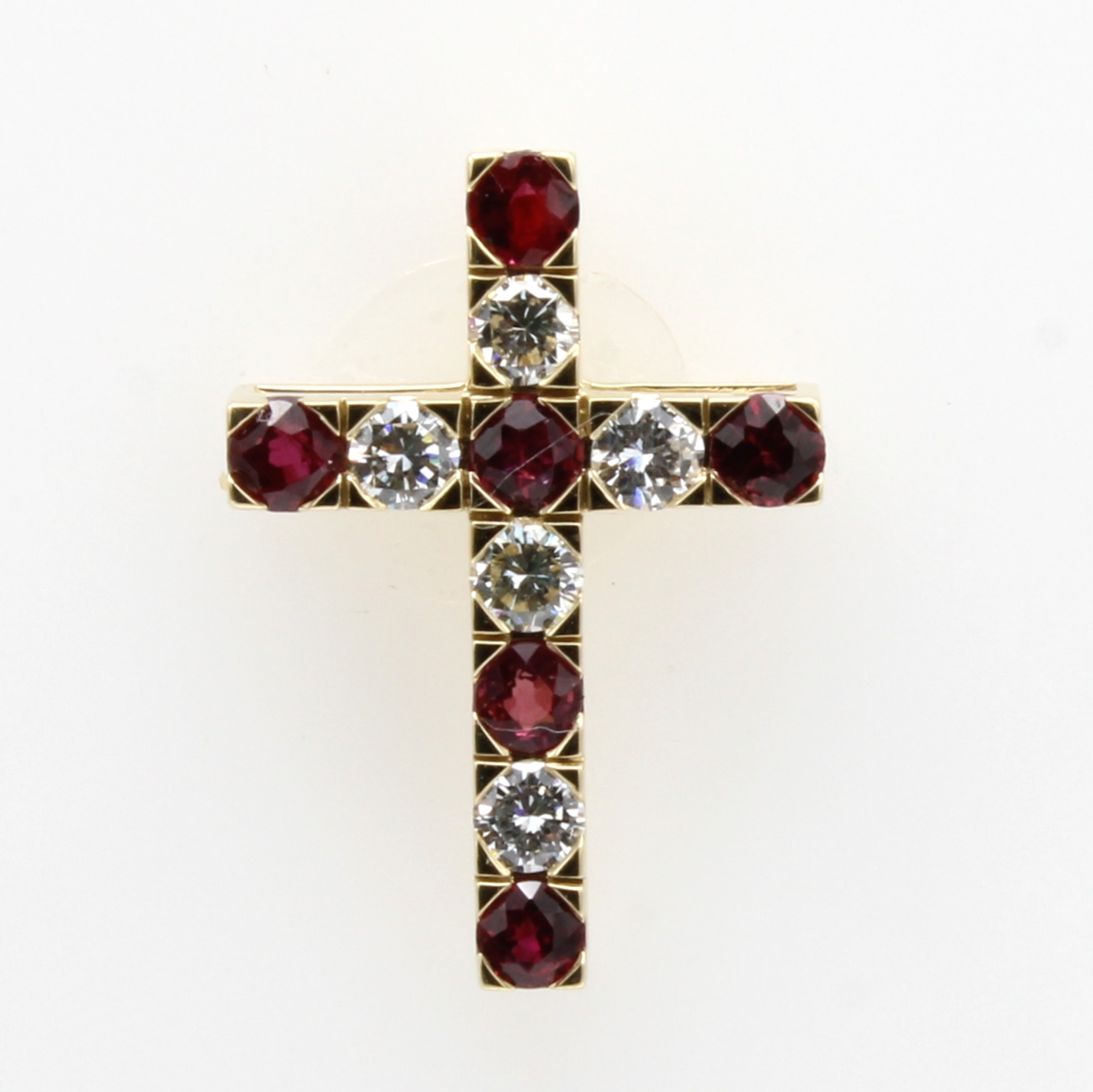 Image 27091537 - Kreuzanhänger mit Rubinen und Brillanten, GG585/000, 6 Rubine zus. ca. 0.75 ct, 5 ...