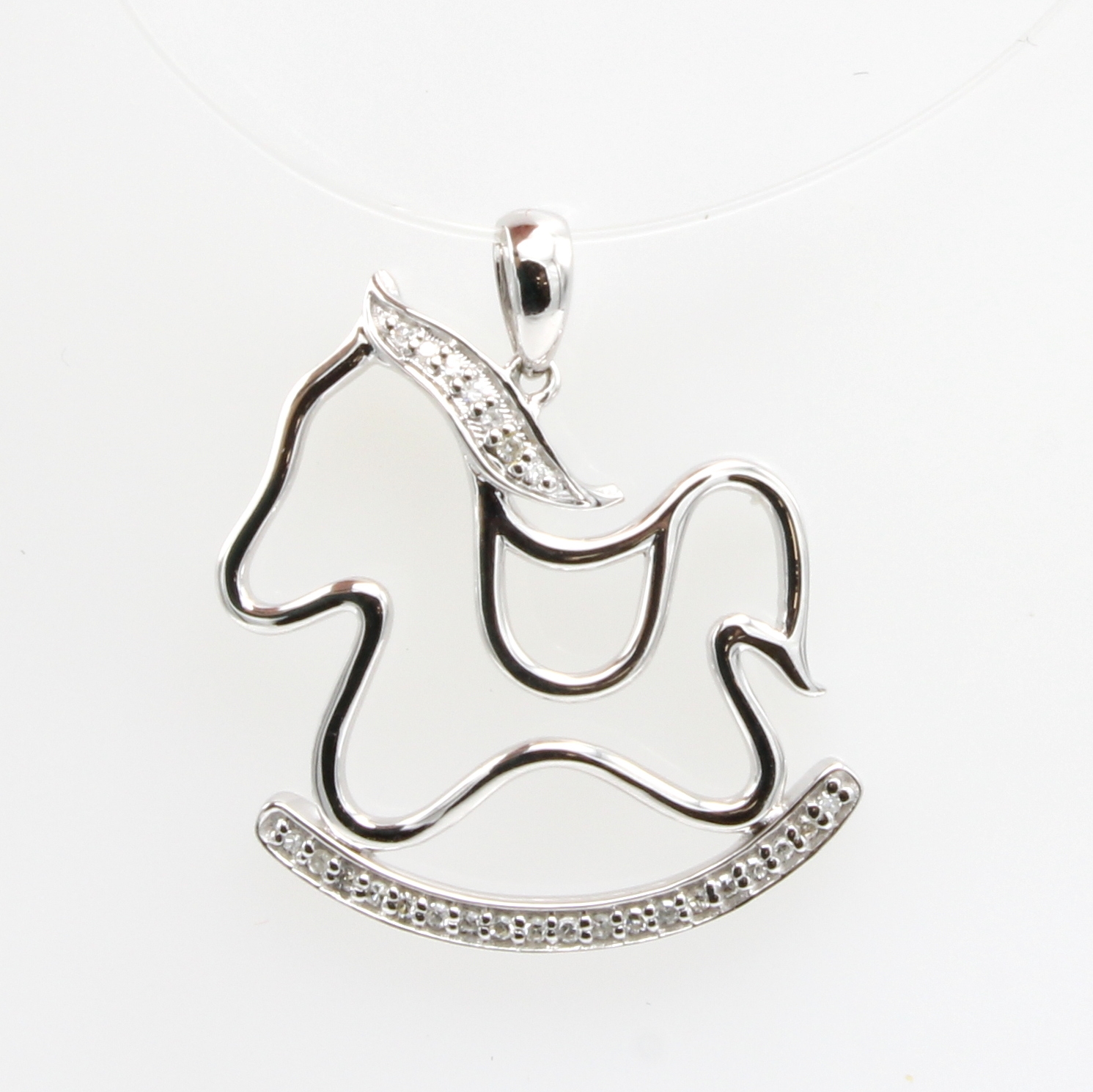 Image 27091541 - Anhänger ´Schaukelpferd´ mit Brillanten, WG 585/000, 26 Brill. zus. ca. 0.07 ct ...