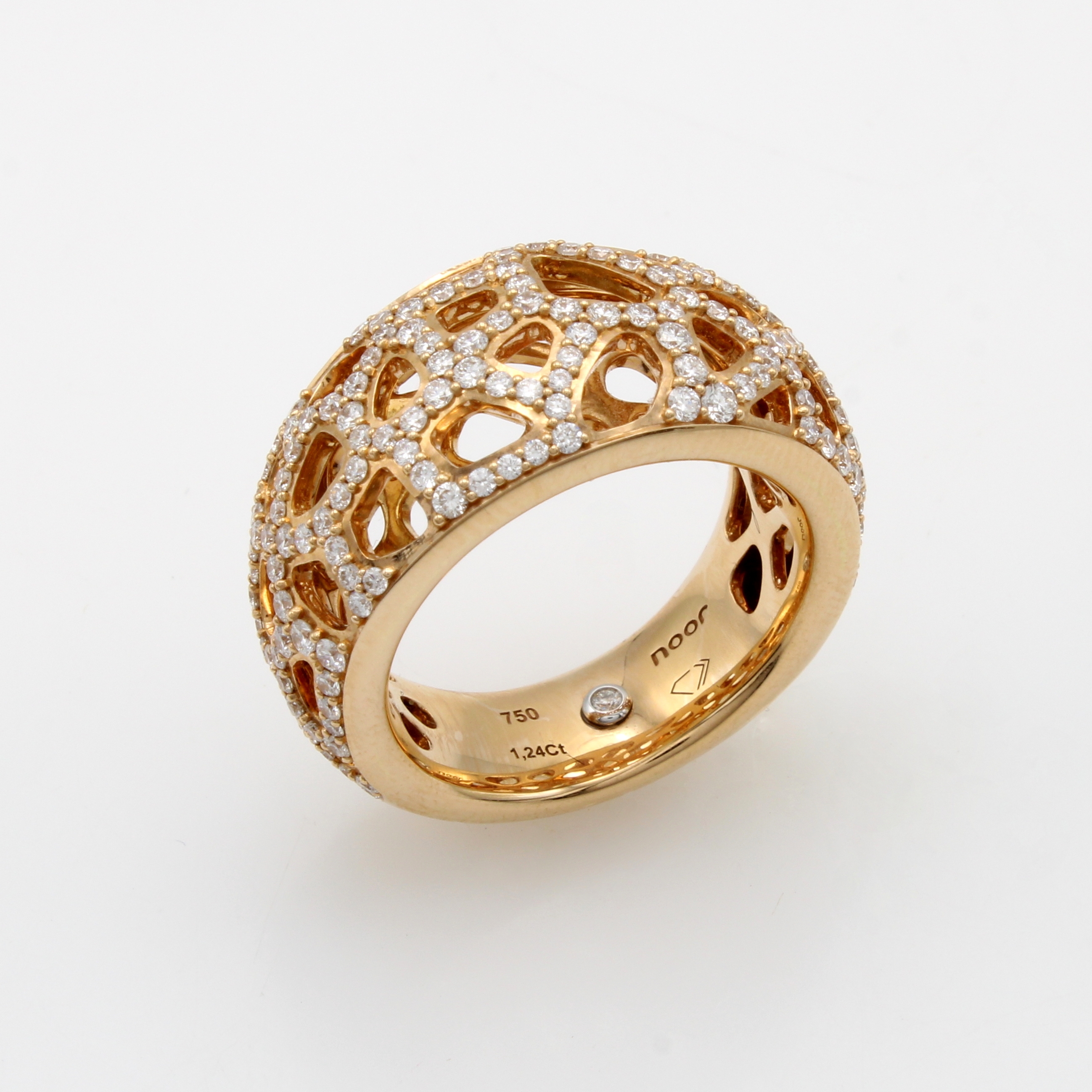 Image 27091557 - Ring mit Brillanten, RG 750/000, ornament- reiche Arbeit, 174 Brill. zus. ca. 1.26 ct ...