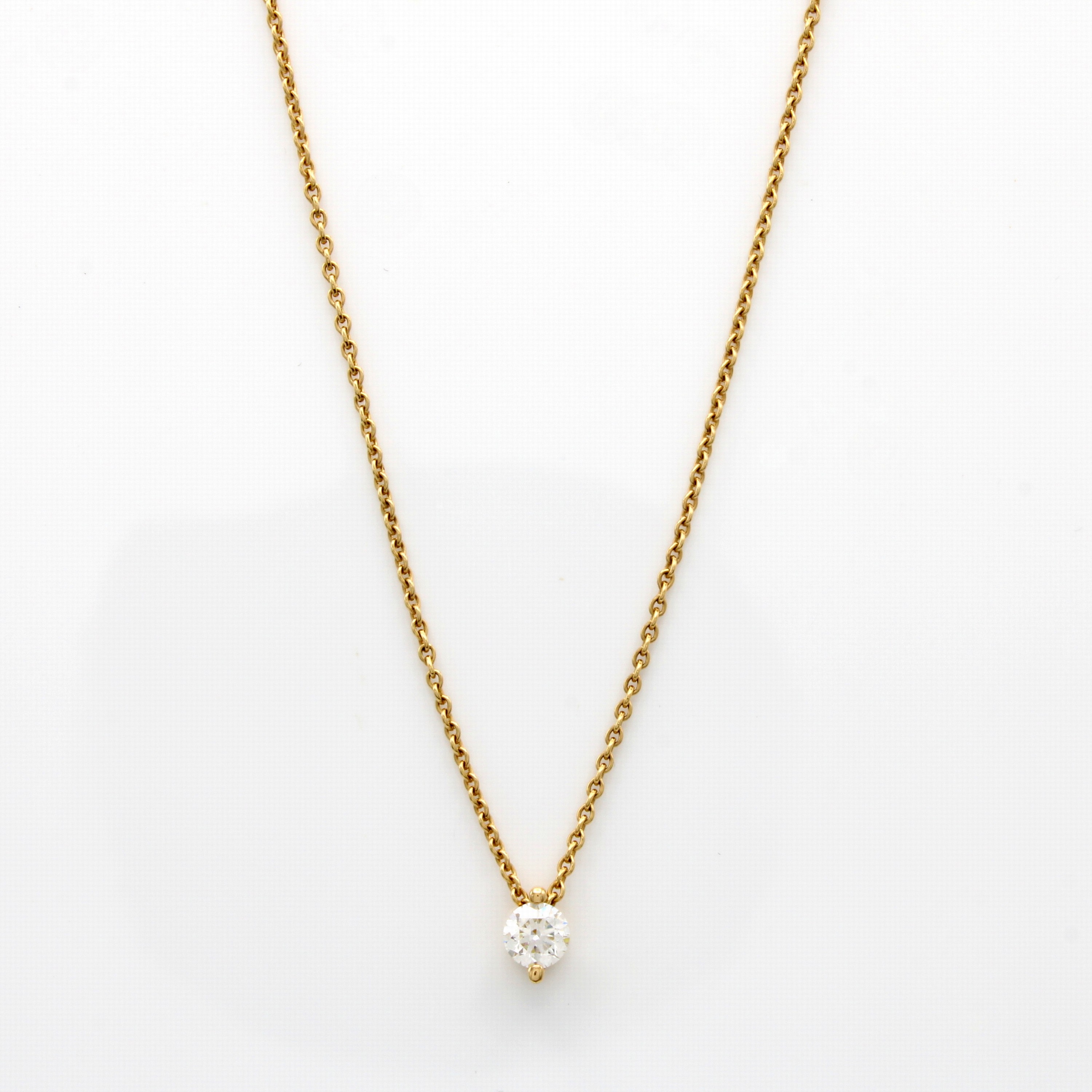 Image 27091563 - Collier mit Brillantsolitär, GG 585/000, Brill. in 2er Krappenf. ca. 0.25 ct Weiß/si, ...