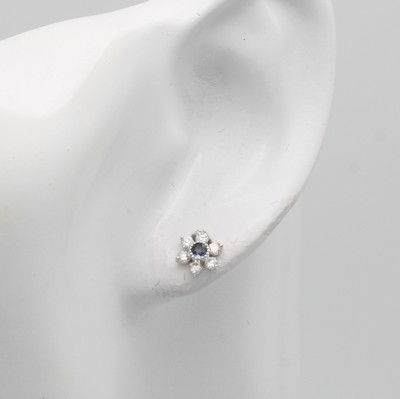 27091515a - Paar Ohrstecker mit Brillanten und Aquamarinen, WG 585/000, 12 Brill. zus. ca. 0.41 ct ...