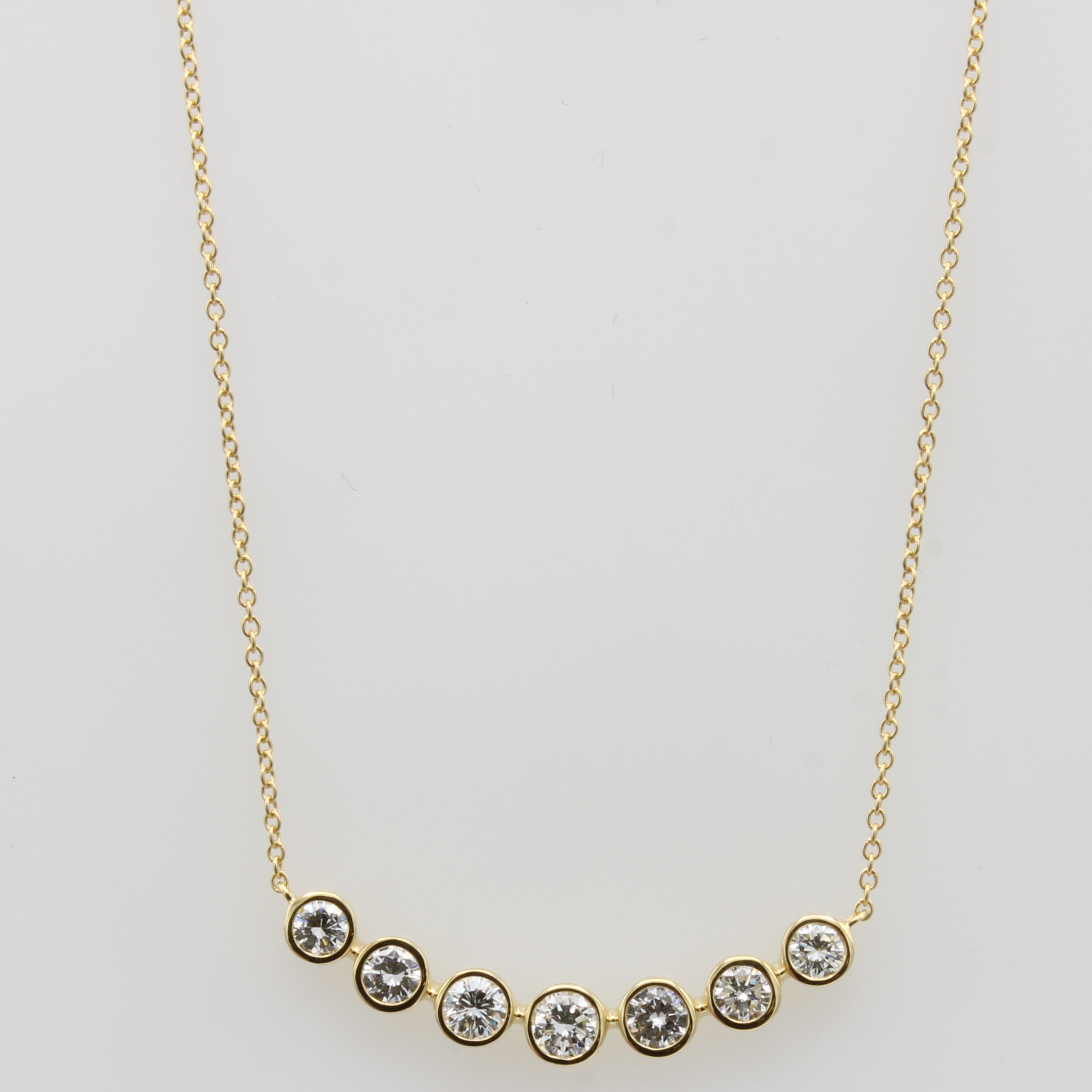 Image 27092394 - Collier mit Brillanten, GG 750/000, 7 Brill. zus. ca. 1.29 ct feines Weiß/vs, in L. ca. ...