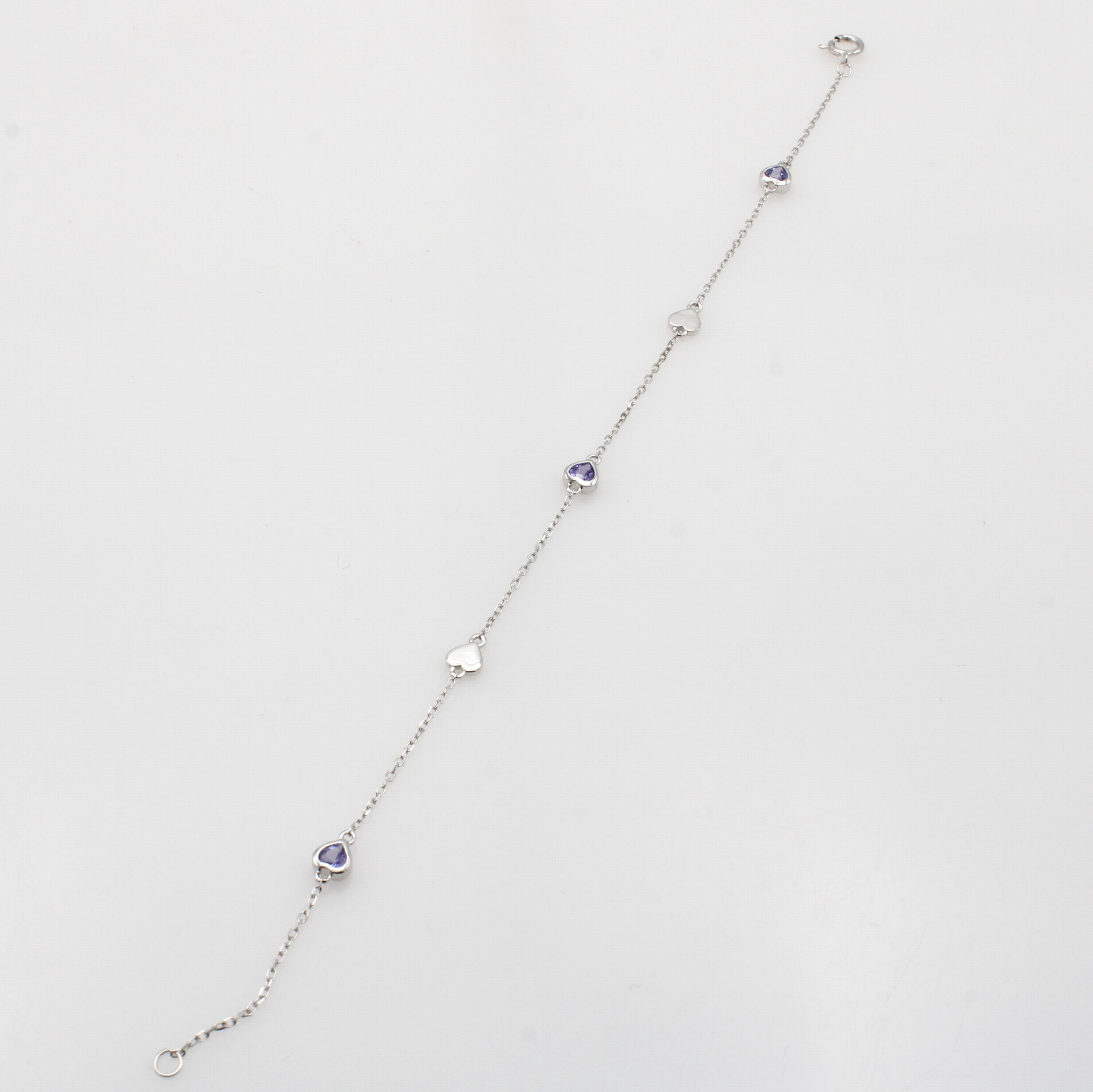 Image 27092403 - Armband mit Tansaniten, WG 585/000, Tansa- nitherze zus. ca. 0.31 ct, Karabinerschl., L. ...