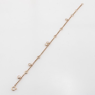 Image Kugelarmband mit Brillanten, RoséG 585/000, 10 Brill. zus. ca. 0.70 ct feines ...