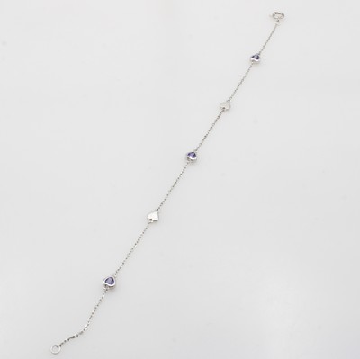 Image Armband mit Tansaniten, WG 585/000, Tansa- nitherze zus. ca. 0.31 ct, Karabinerschl., L. ...